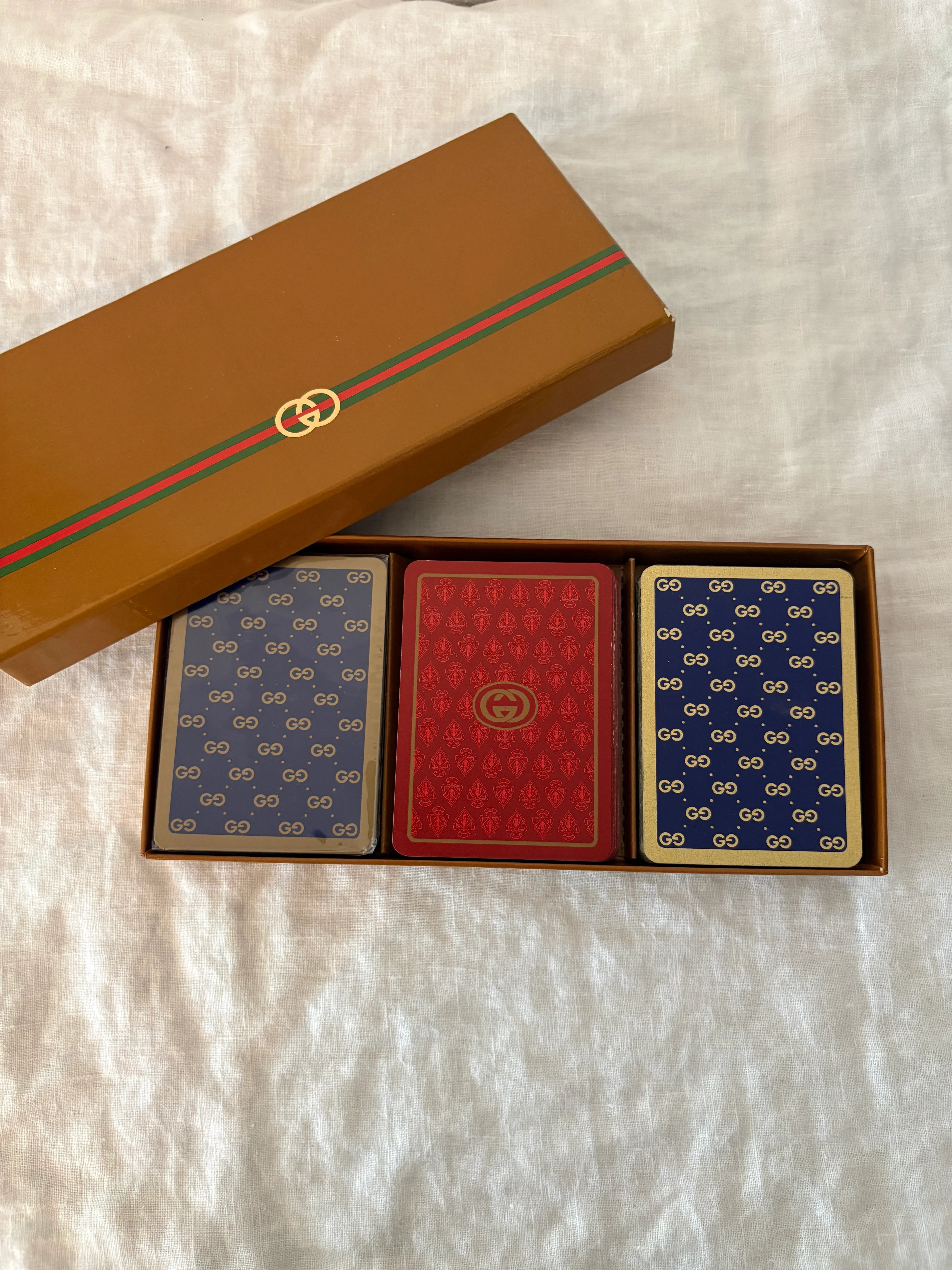 GUCCI Vintage 1980’s Set of Three Playing Cards in Box