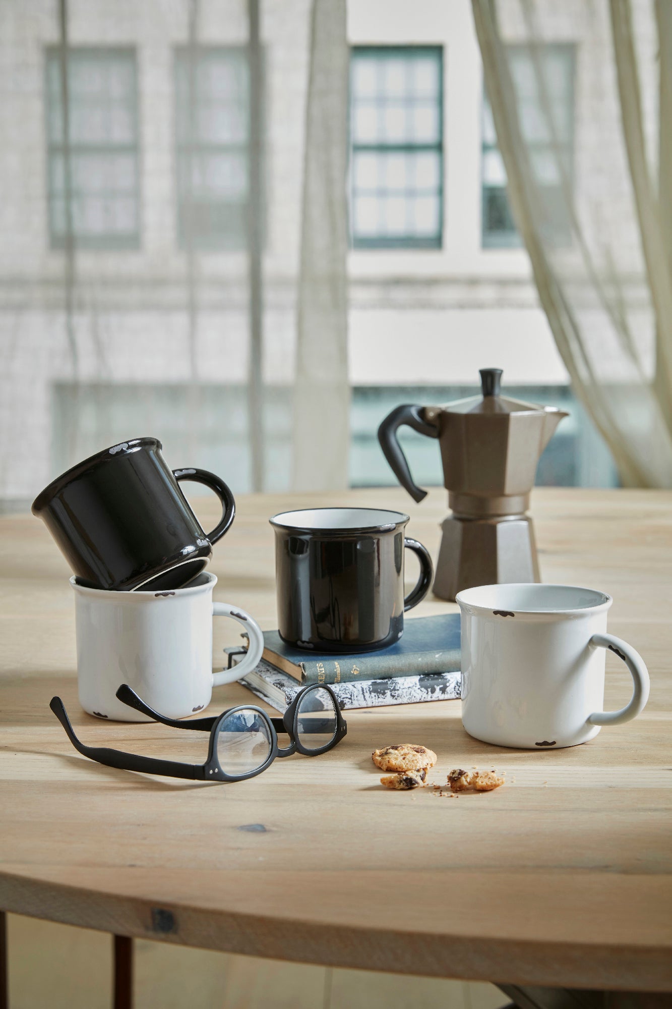 Tinware Mug Gift Set- Black & White