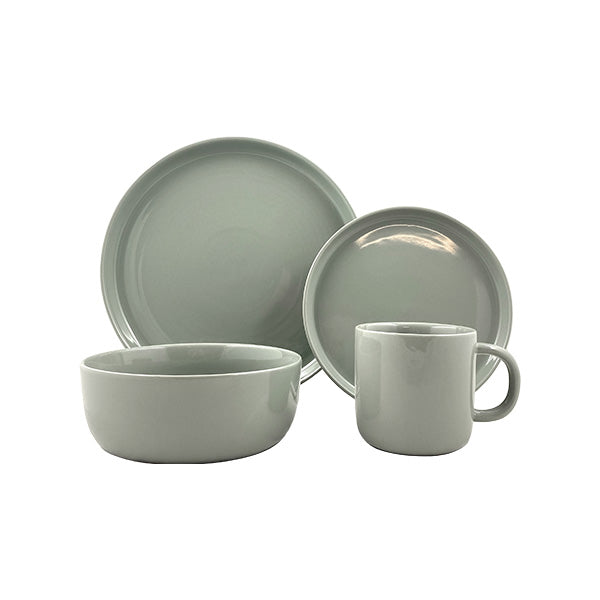 Reims Pebble Stoneware 4 Piece Dinnerware Set, Service For 1