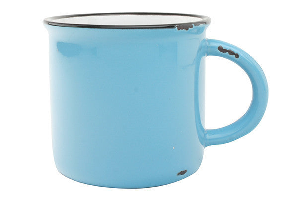 Tinware Mug in Teal - Set of 4