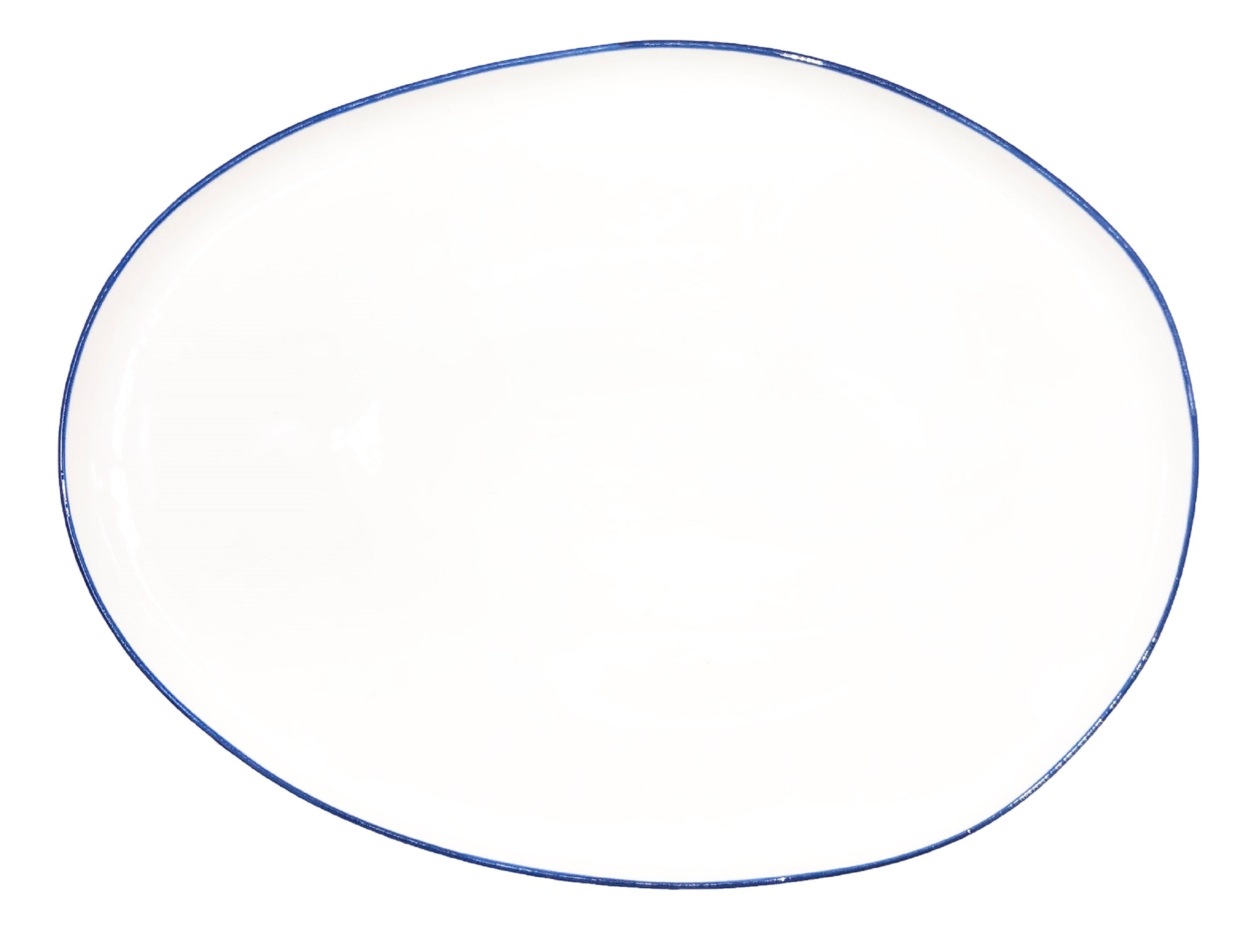 Abbesses Blue Rim Porcelain Small Serving Platter