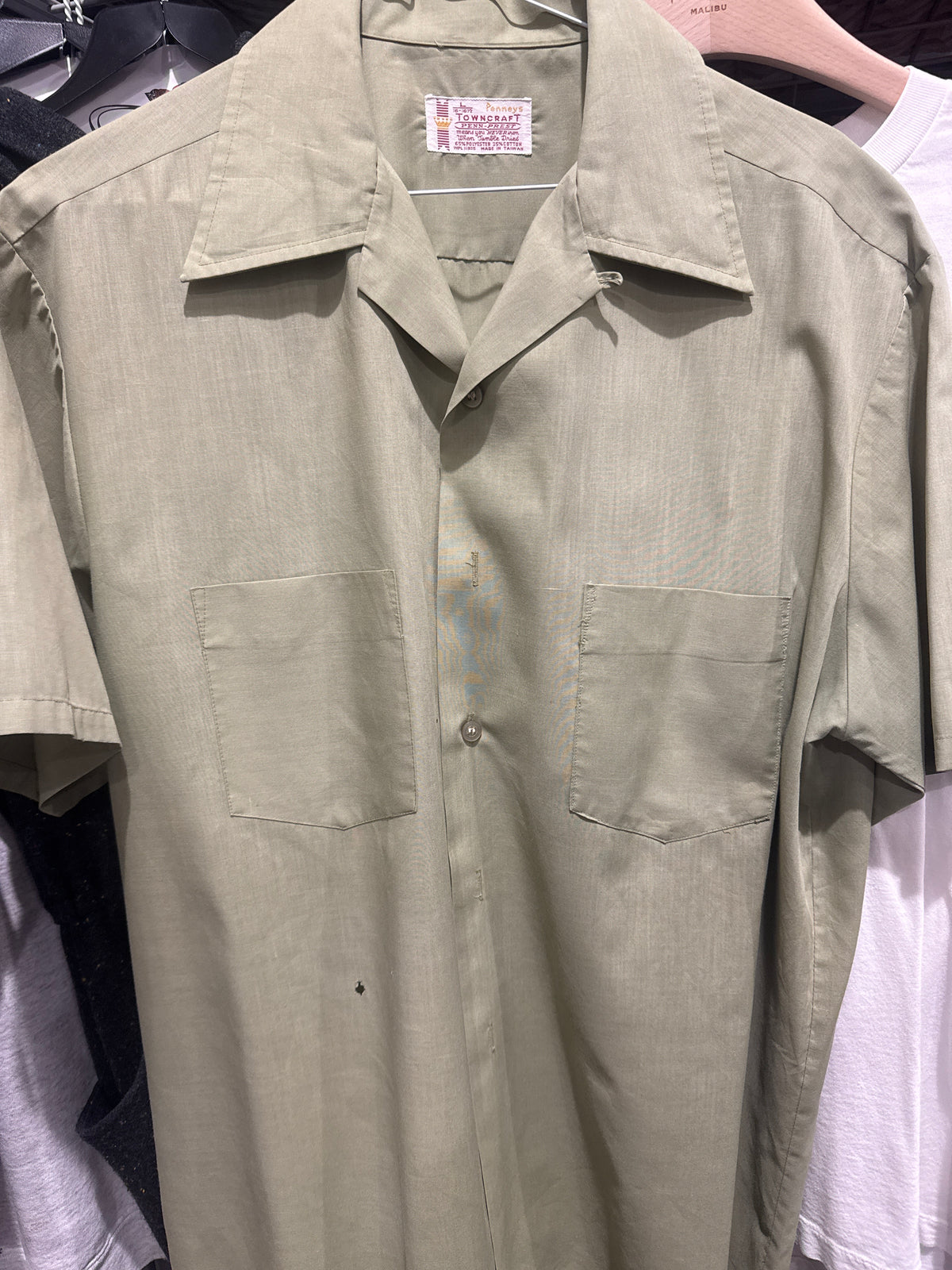1960’s Penny’s Towncraft Olive Camp Collar Shirt