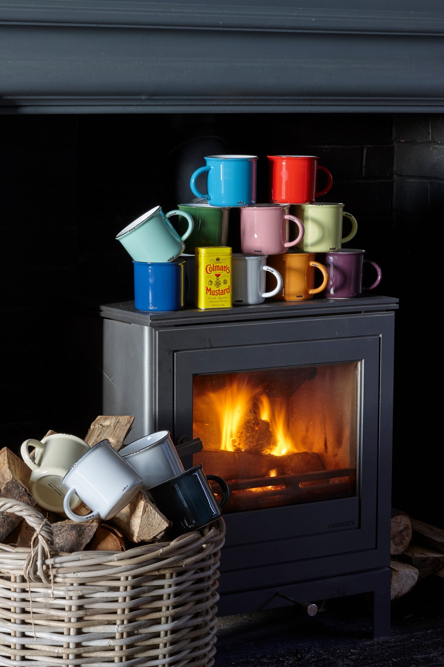 Tinware Mug in White - Set of 4