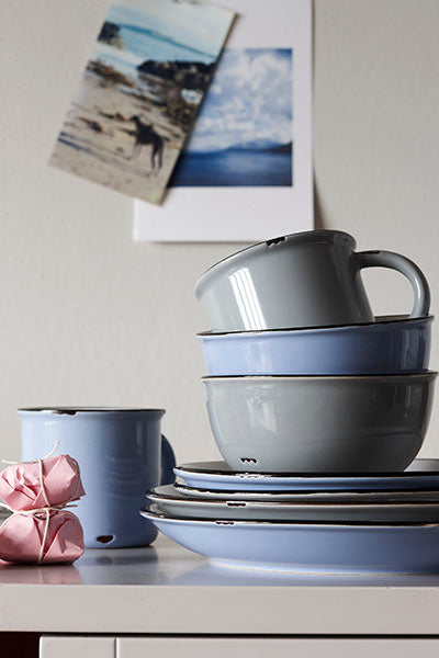 Tinware Mug in Light Grey - Set of 4