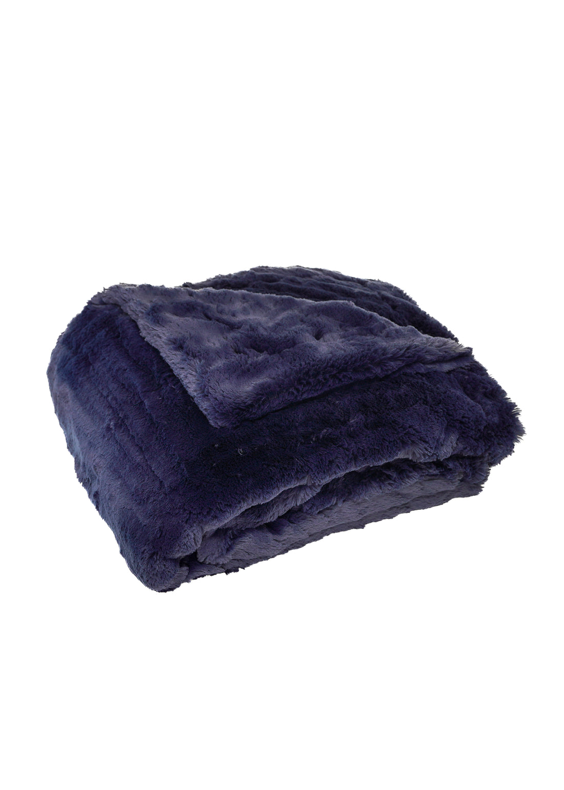 Soft ultra plush blanket navy color all weather folded