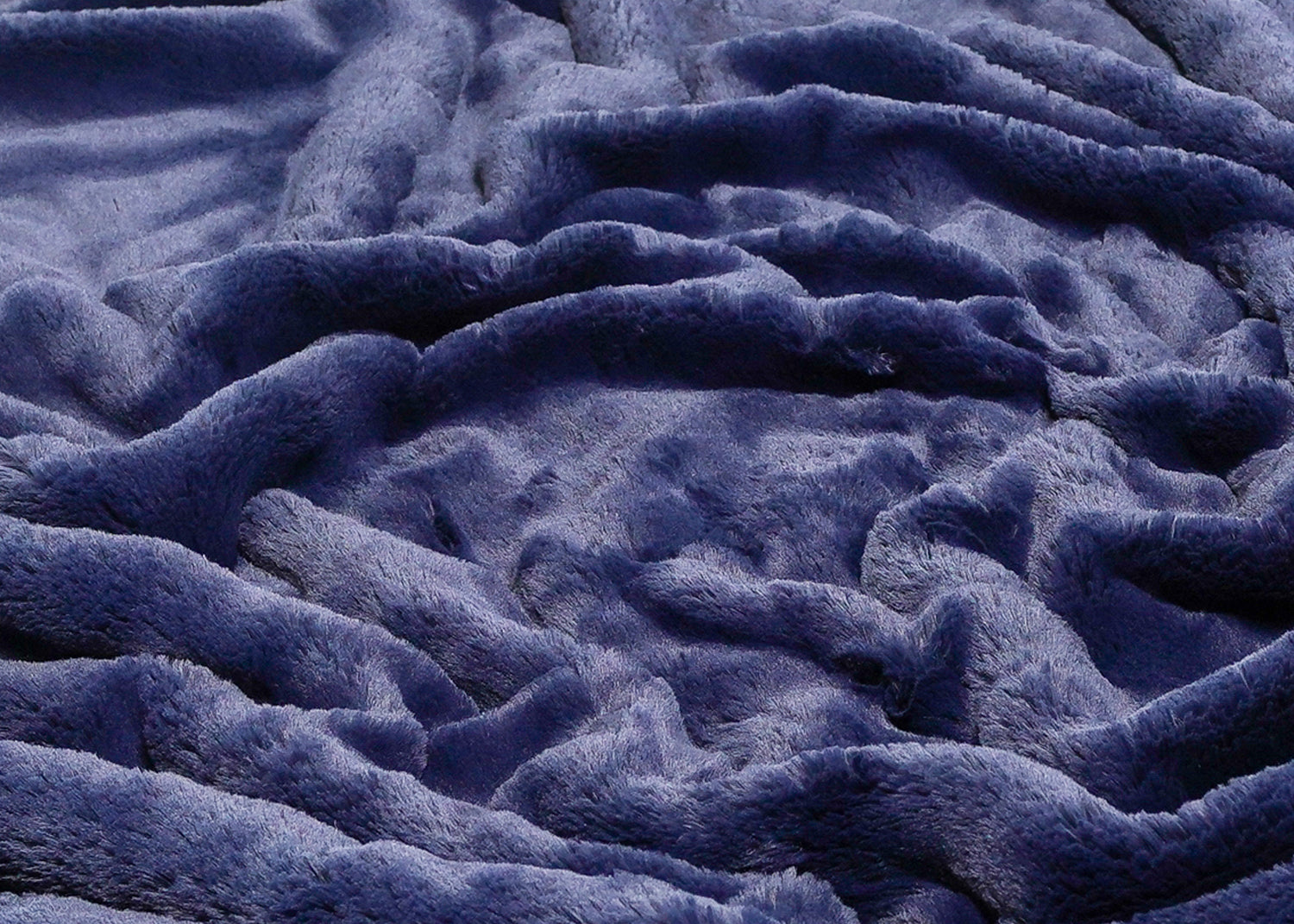 Soft ultra plush blanket navy color all weather close up view of texture