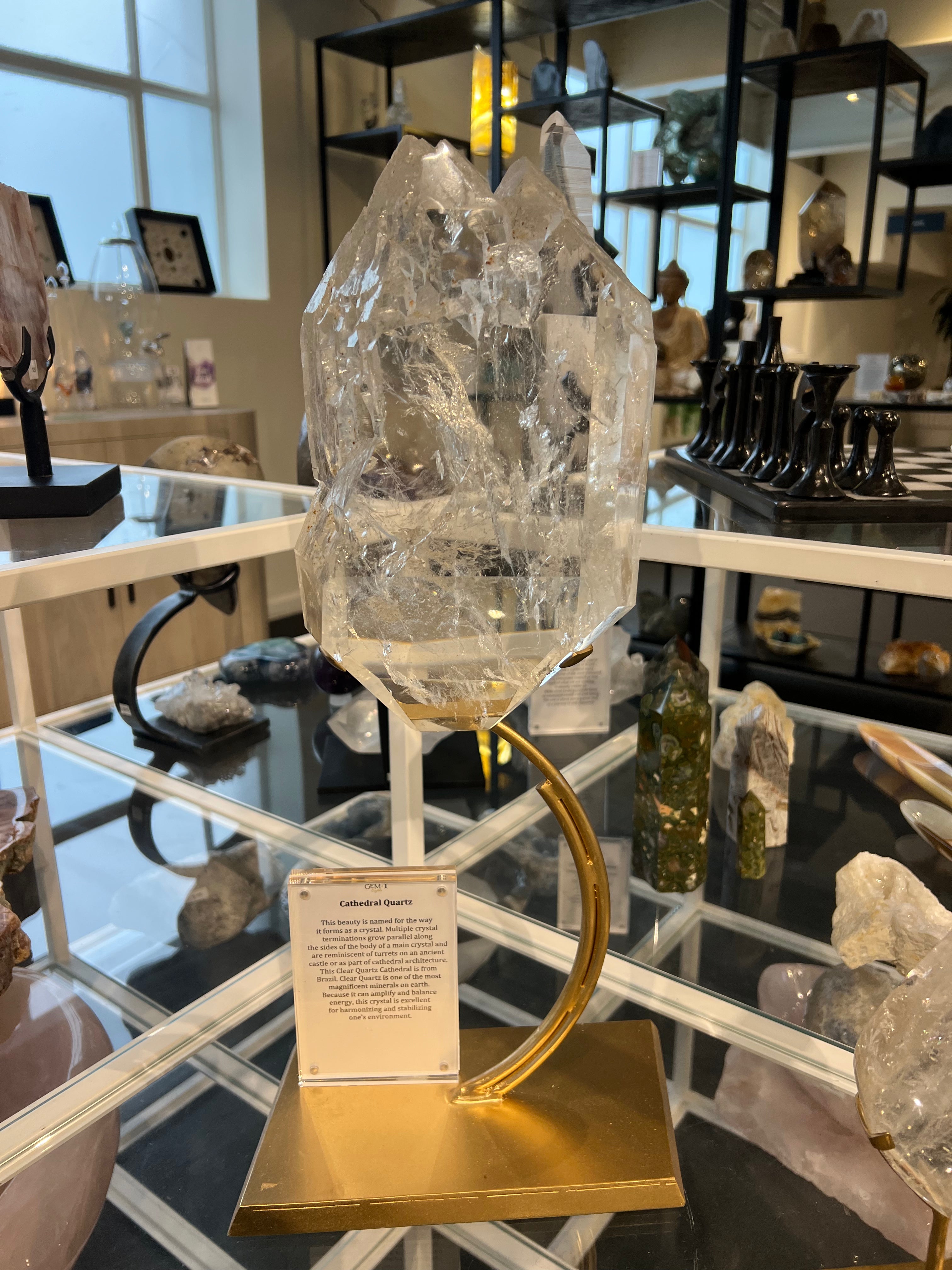 Clear Quartz Cathedral on Stand