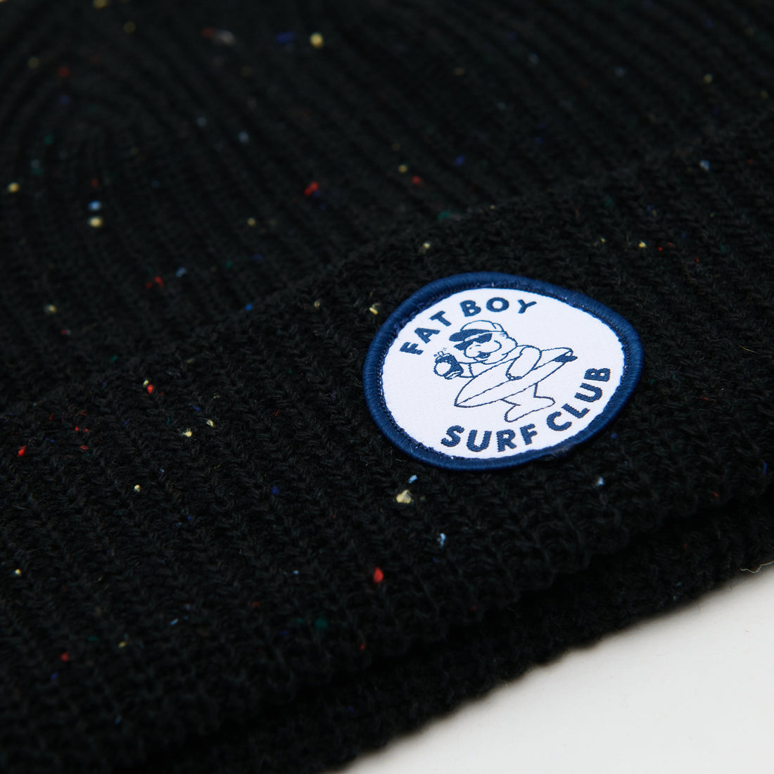 Ribbed Speckled Beanie - Black