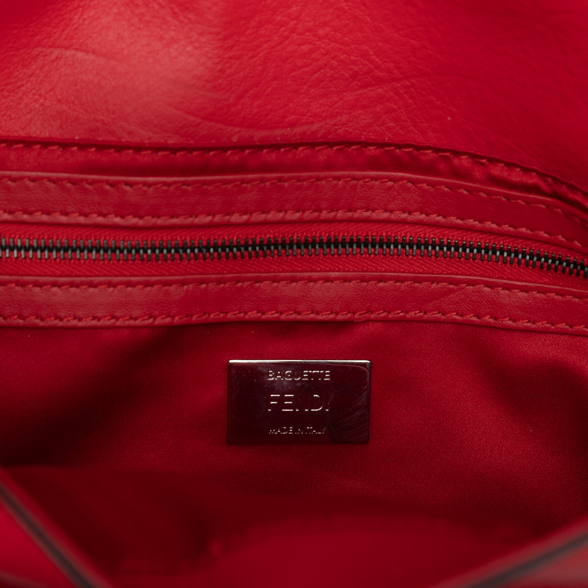 Fendi Red Beaded Baguette w/ Shoulder Strap