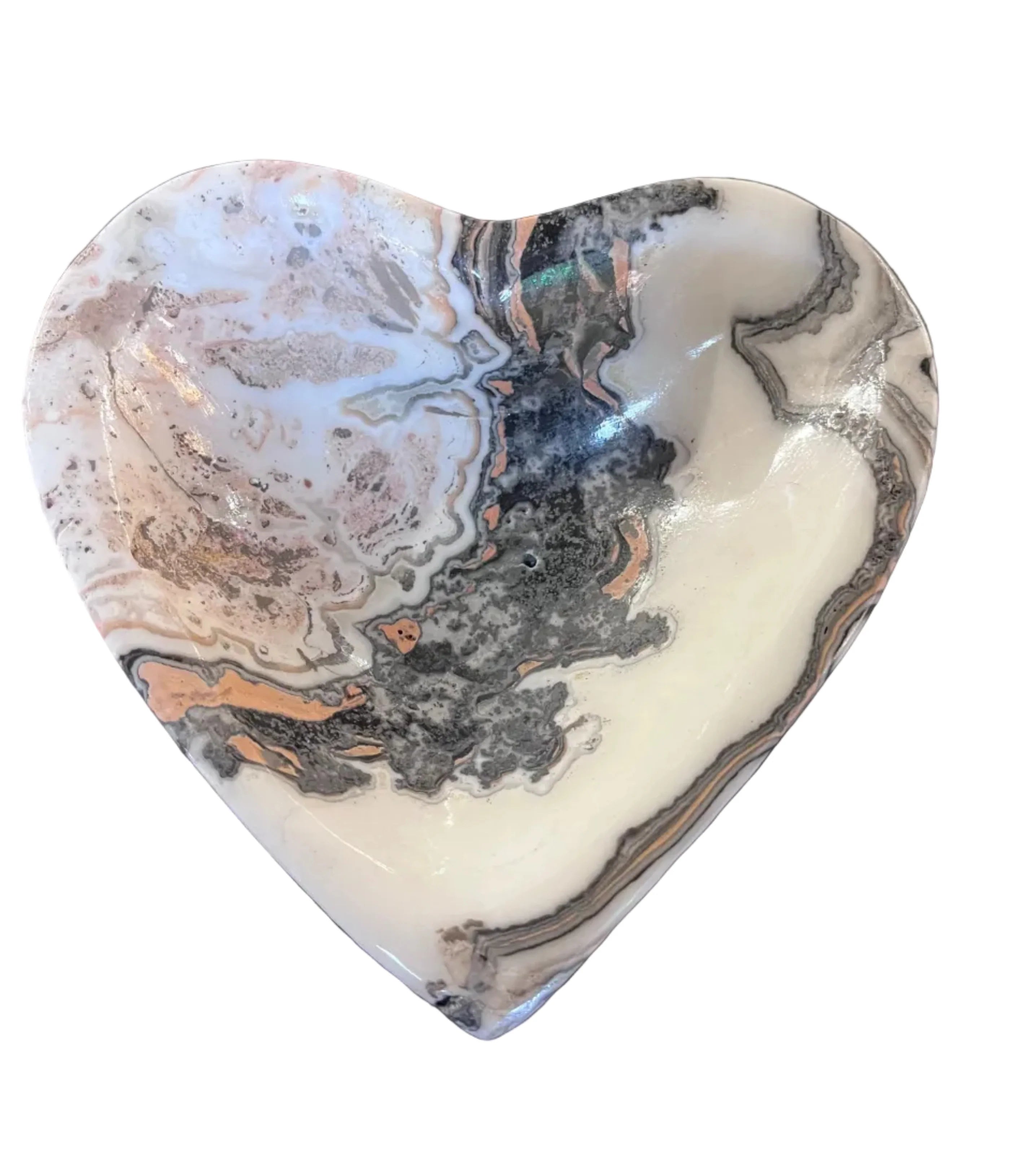 Zebra Calcite Heart Bowl