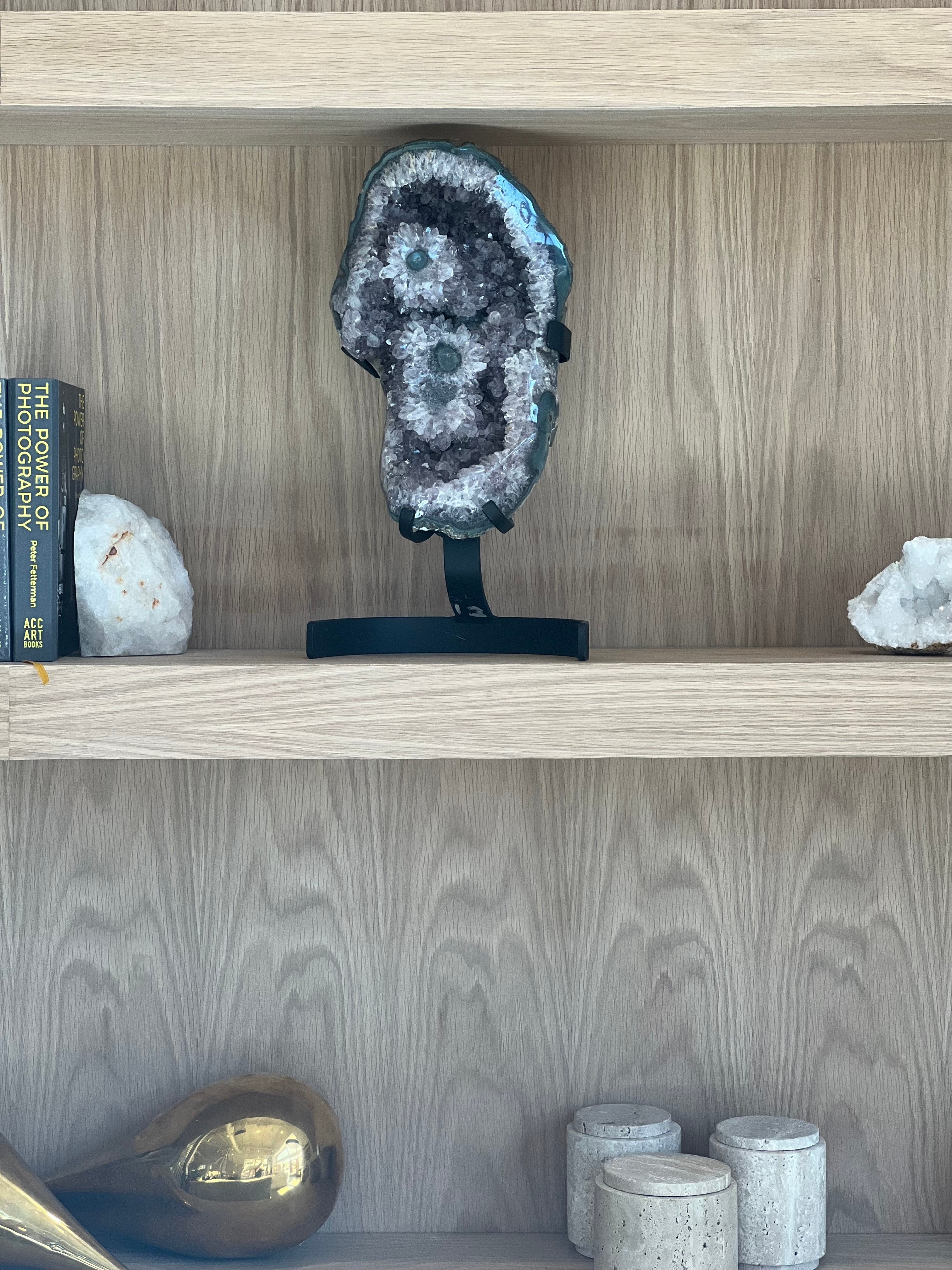 Amethyst with Stalactite Eyes on Stand