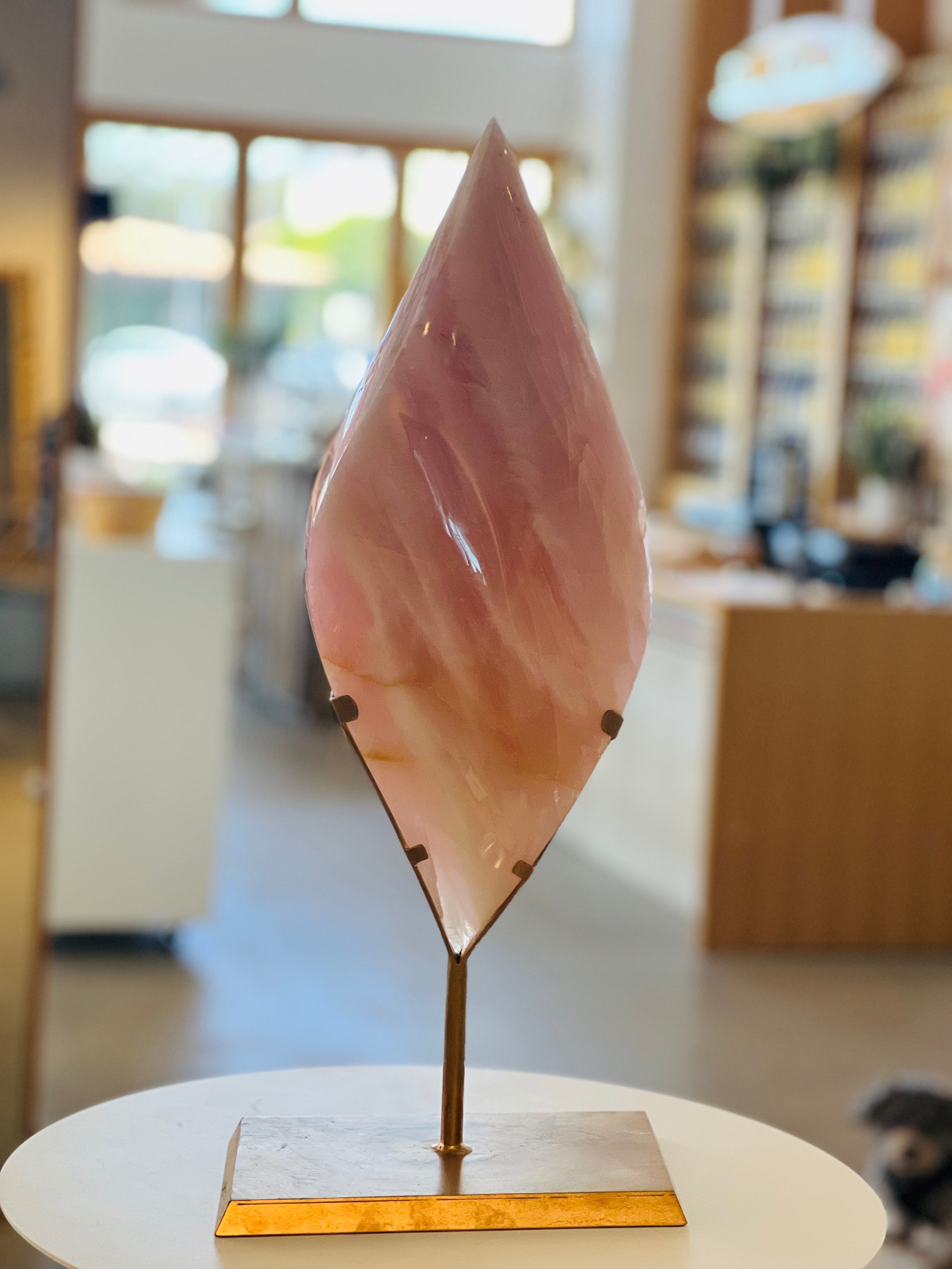 Double Pointed Rose Quartz Flame