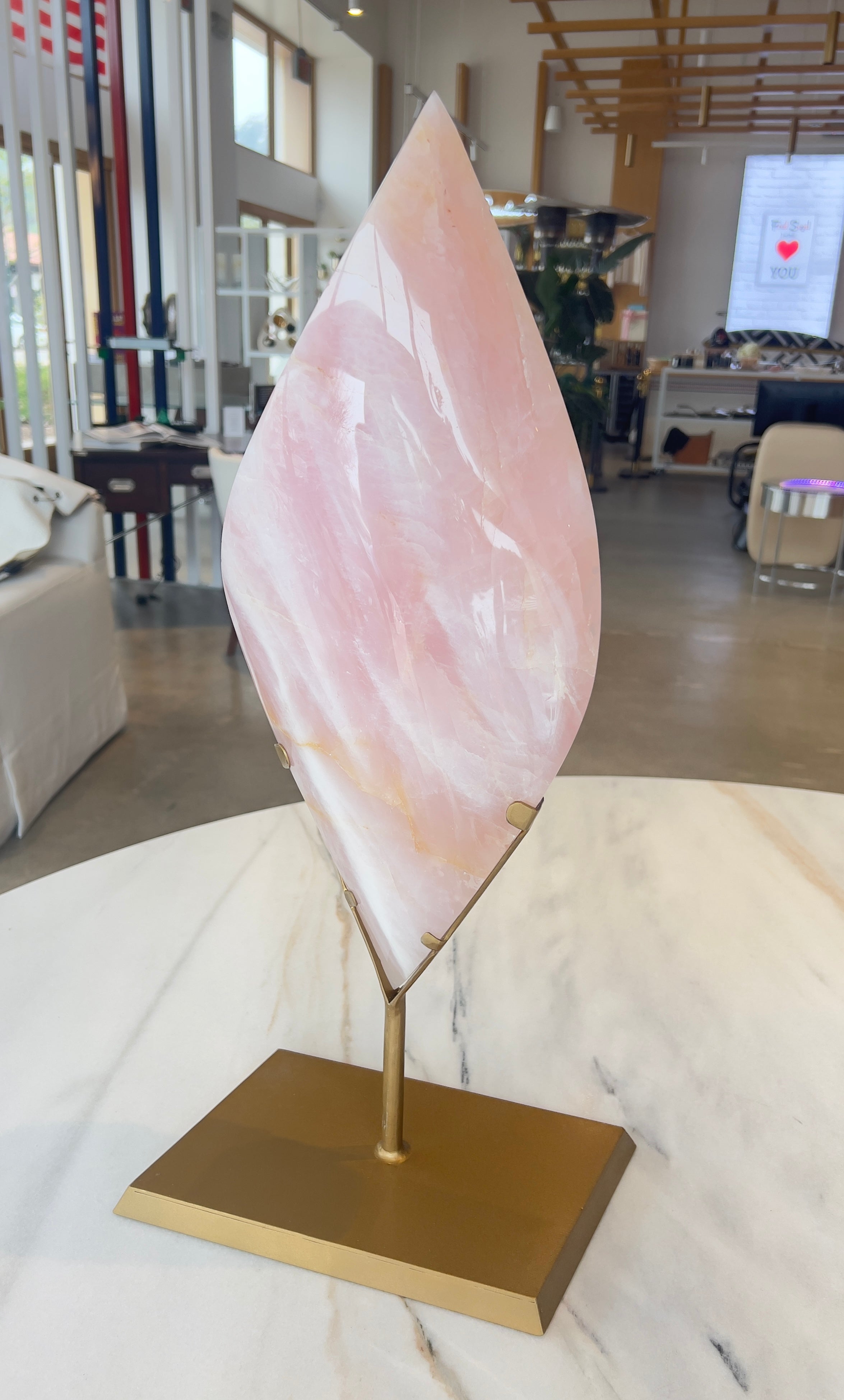 Double Pointed Rose Quartz Flame