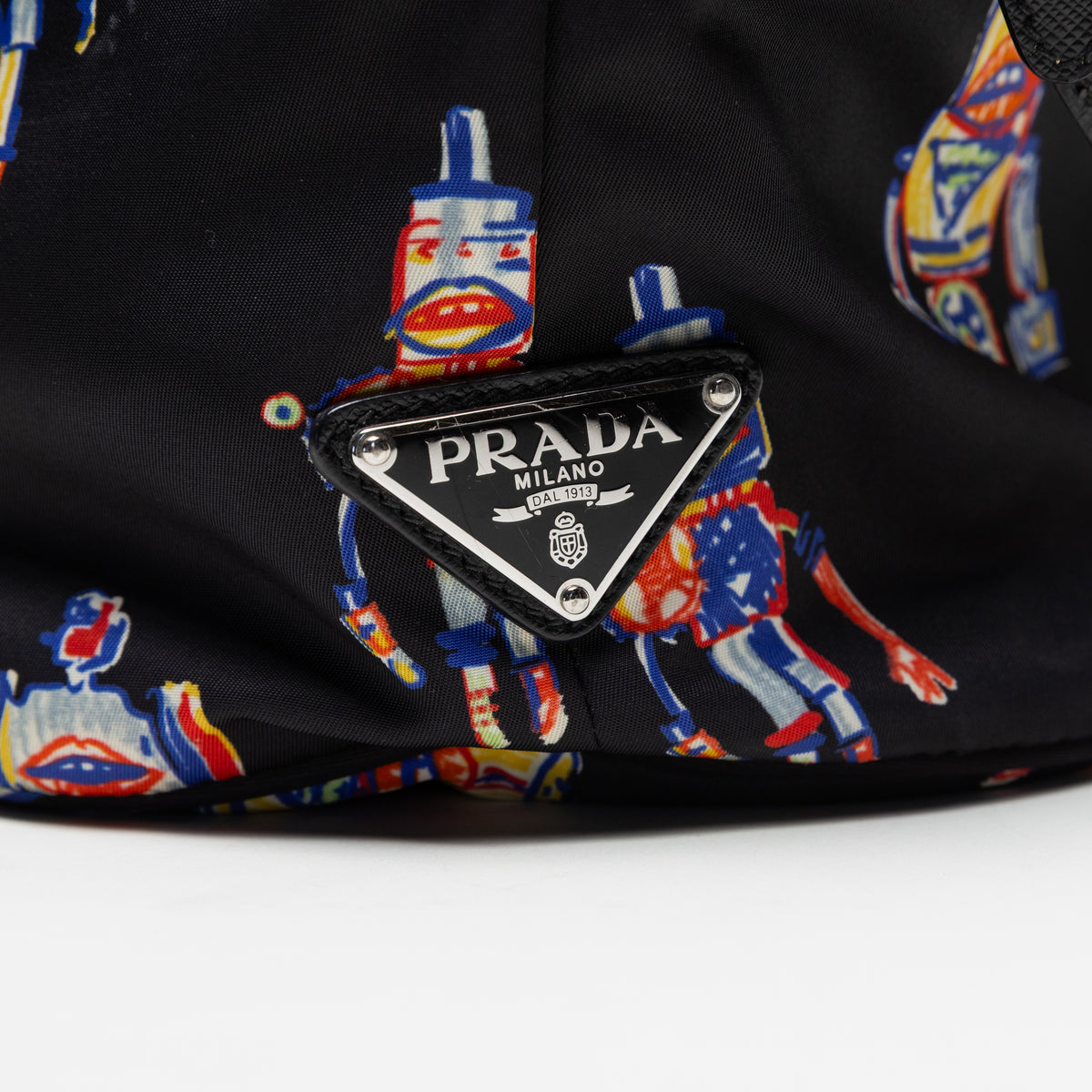 Prada Black XL Nylon Robot Print Backpack