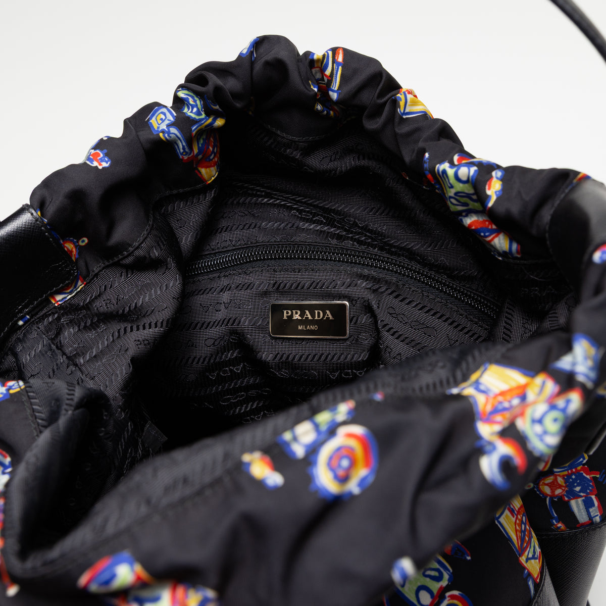 Prada Black XL Nylon Robot Print Backpack