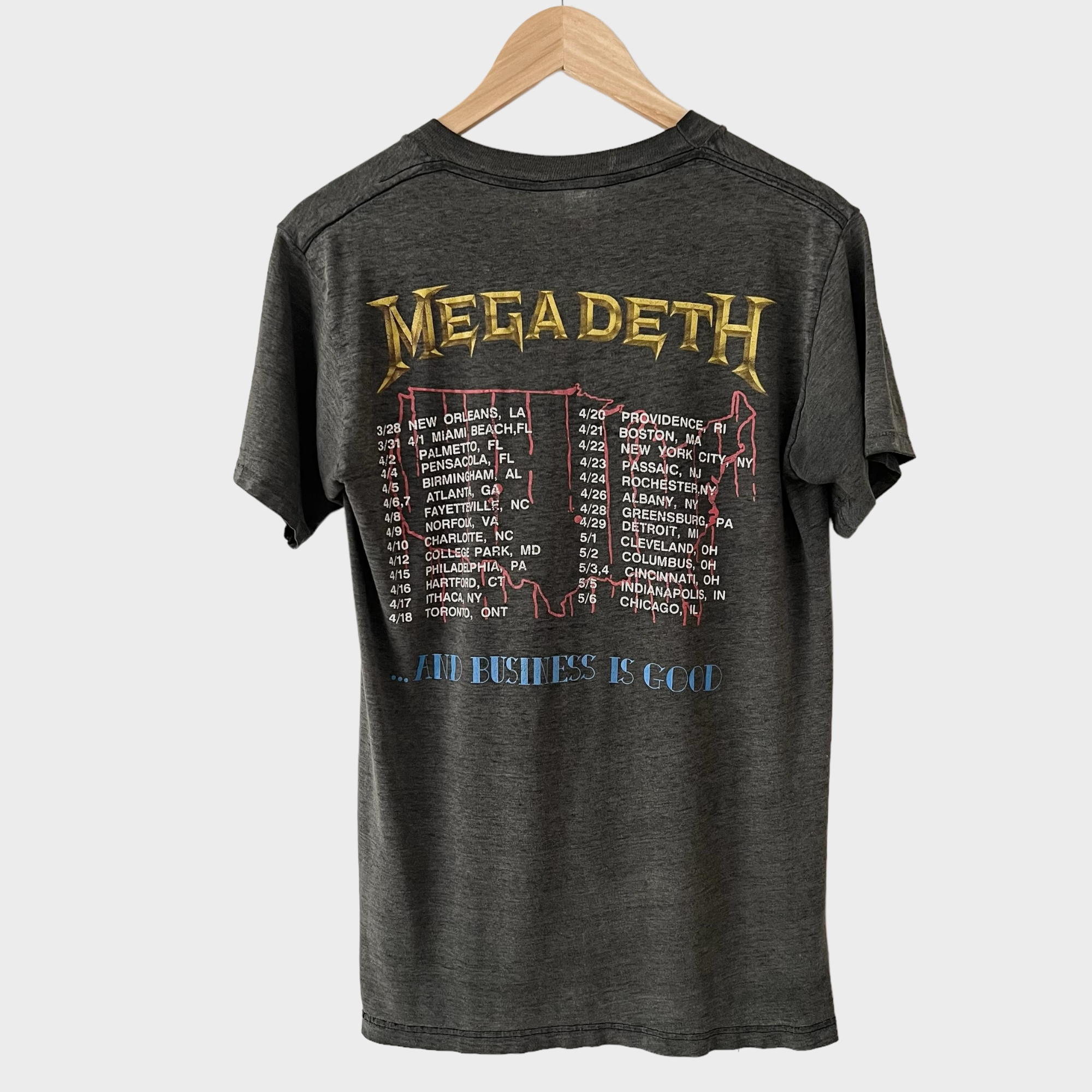 1985 Megadeth "Killing Is My Business...And Business Is Good" Vintage Tour Tee Shirt