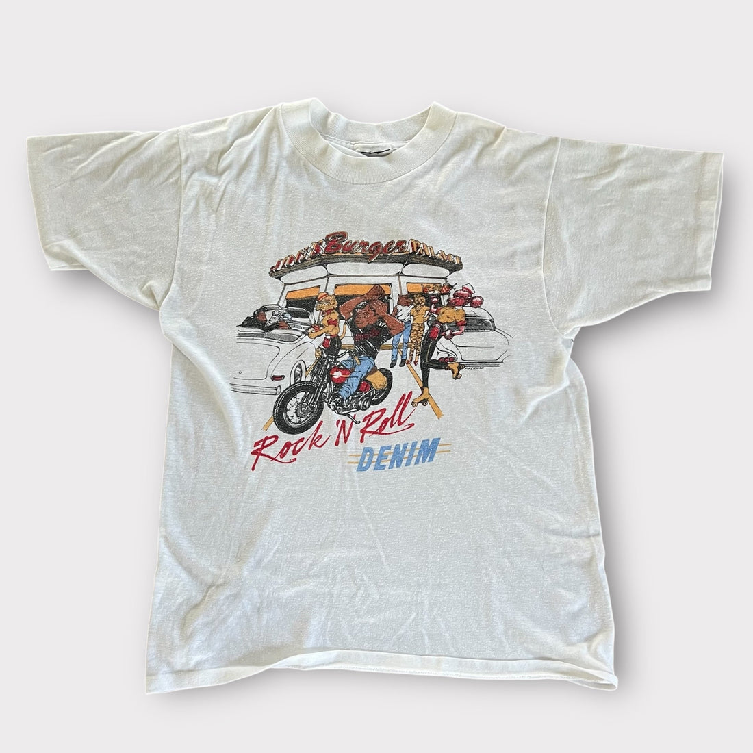 1980s Rock N Roll Denim Vintage Tee Shirt