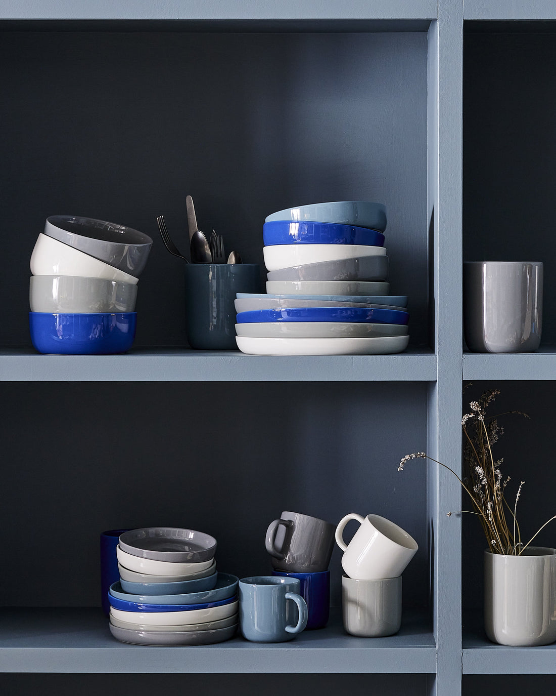 Reims Stoneware Stone Utensil Cup, Set of 2