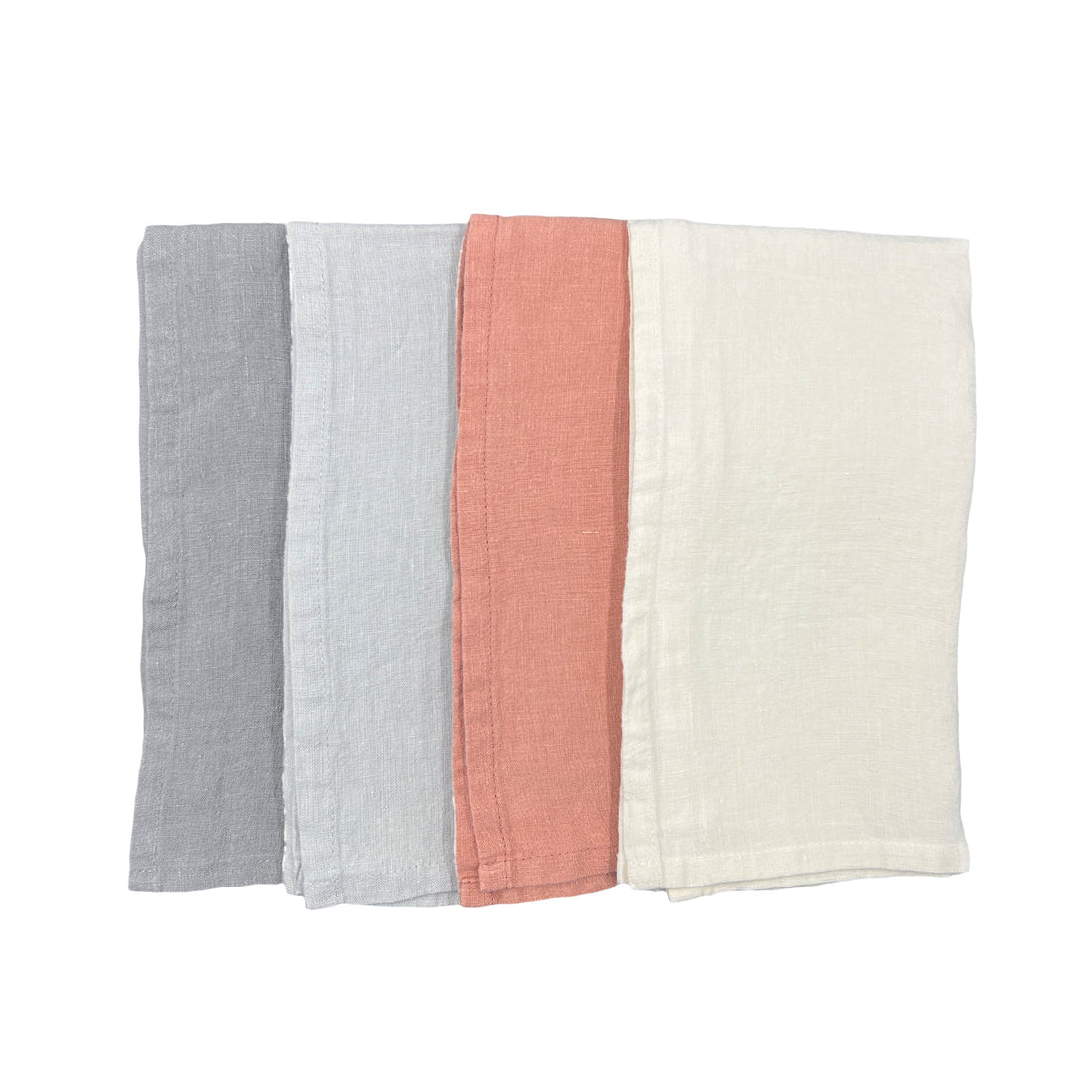 Stone Washed White Linen Napkin - Set of 4