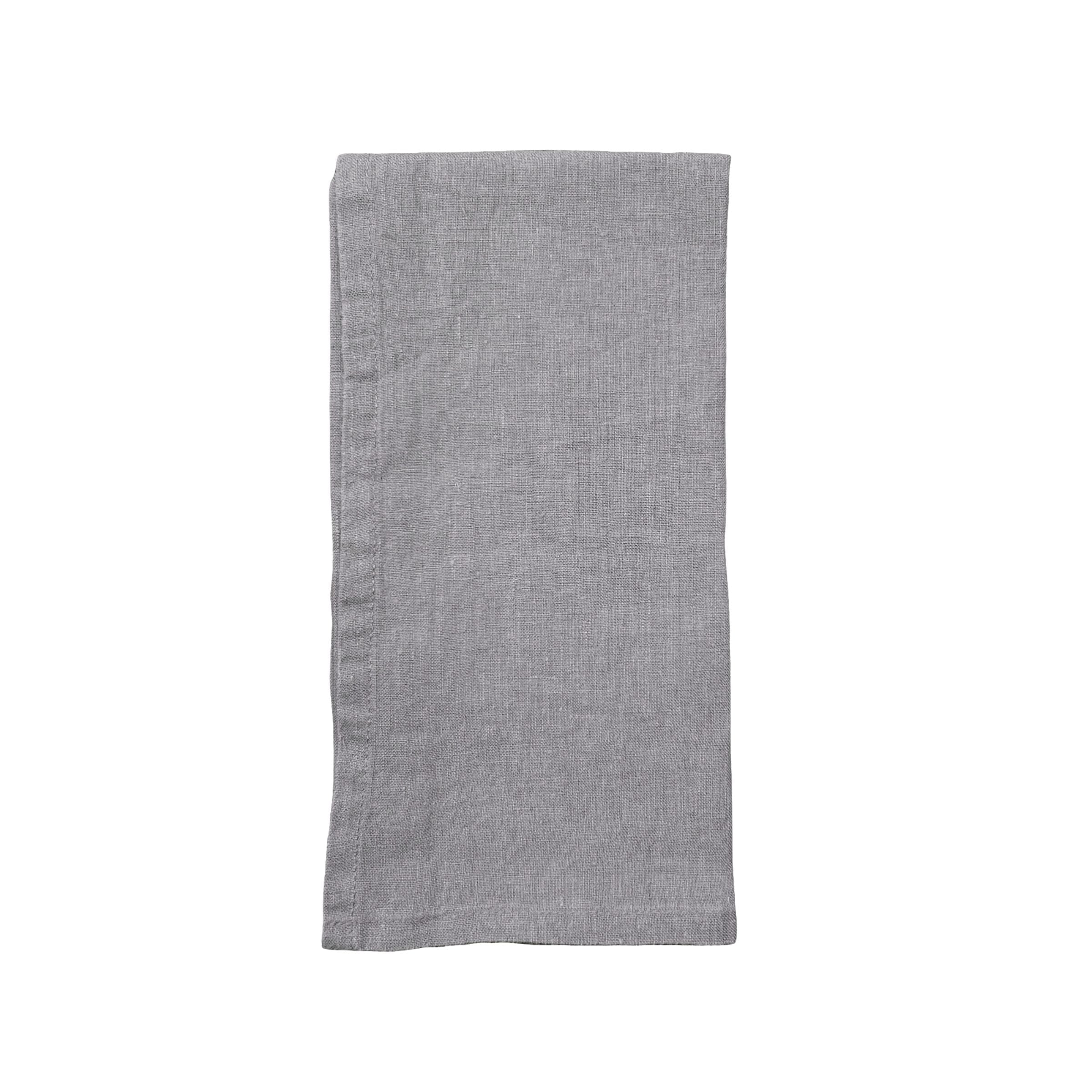 Stone Washed Charcoal Linen Napkin - Set of 4