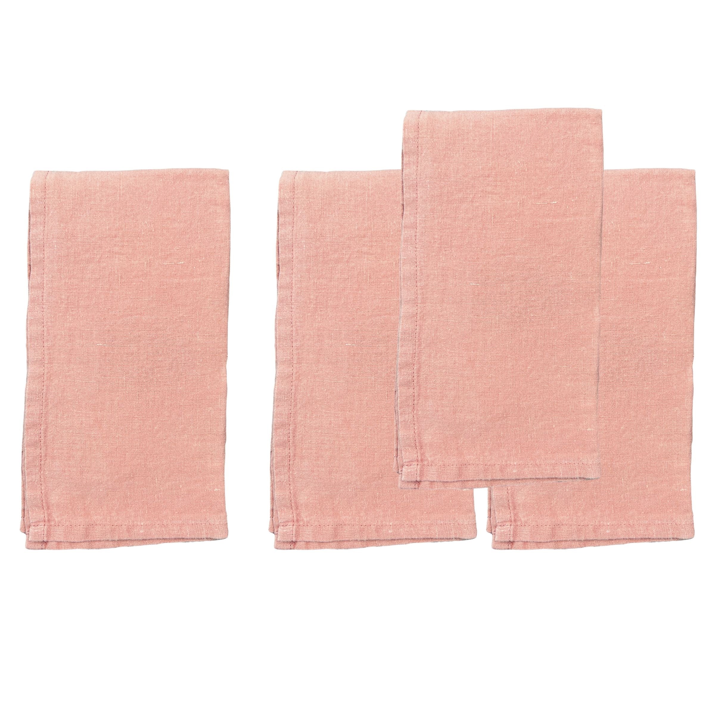 Stone Washed Clay Linen Napkin - Set of 4