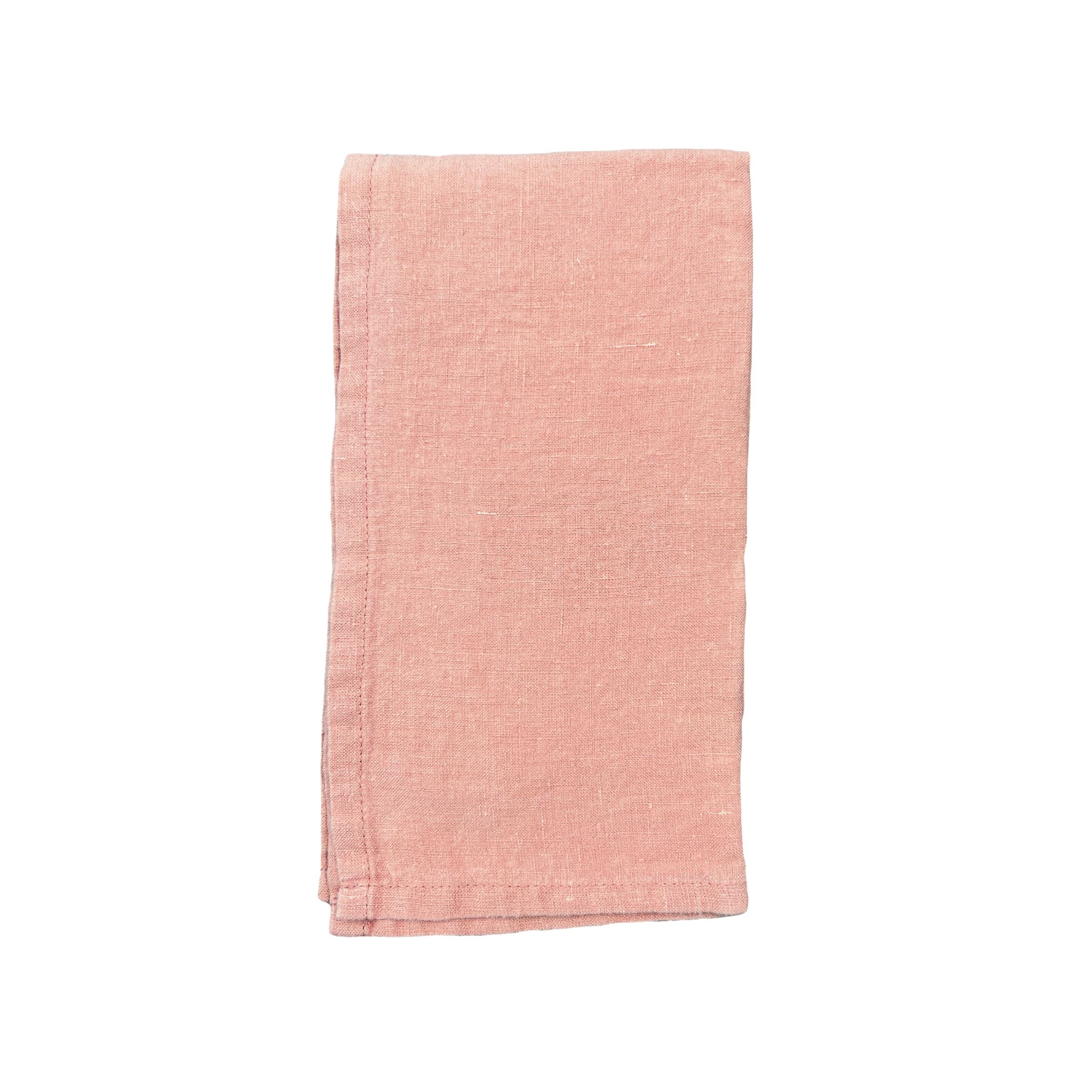 Stone Washed Clay Linen Napkin - Set of 4