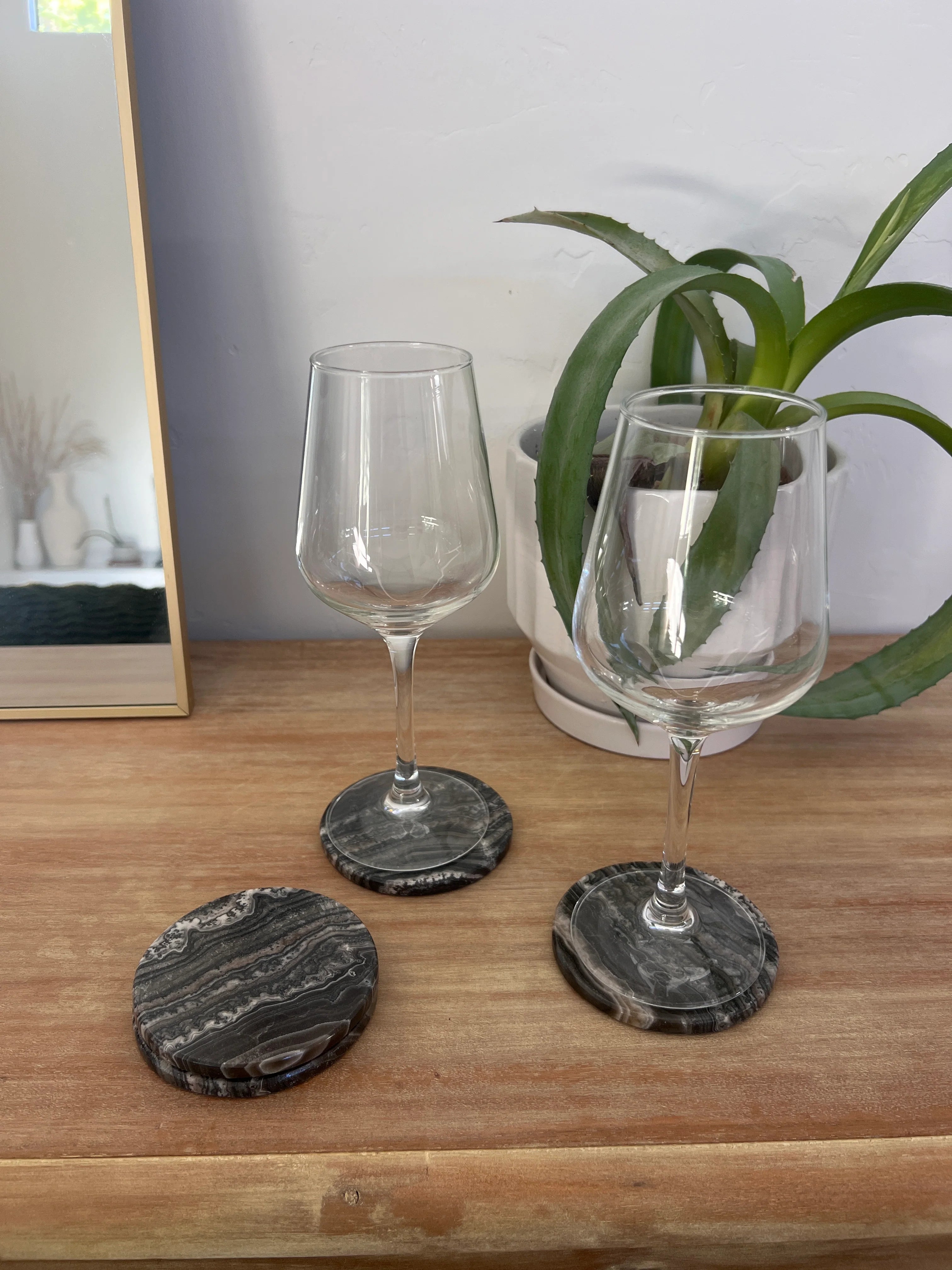 Banded Calcite Coasters - Set of 4