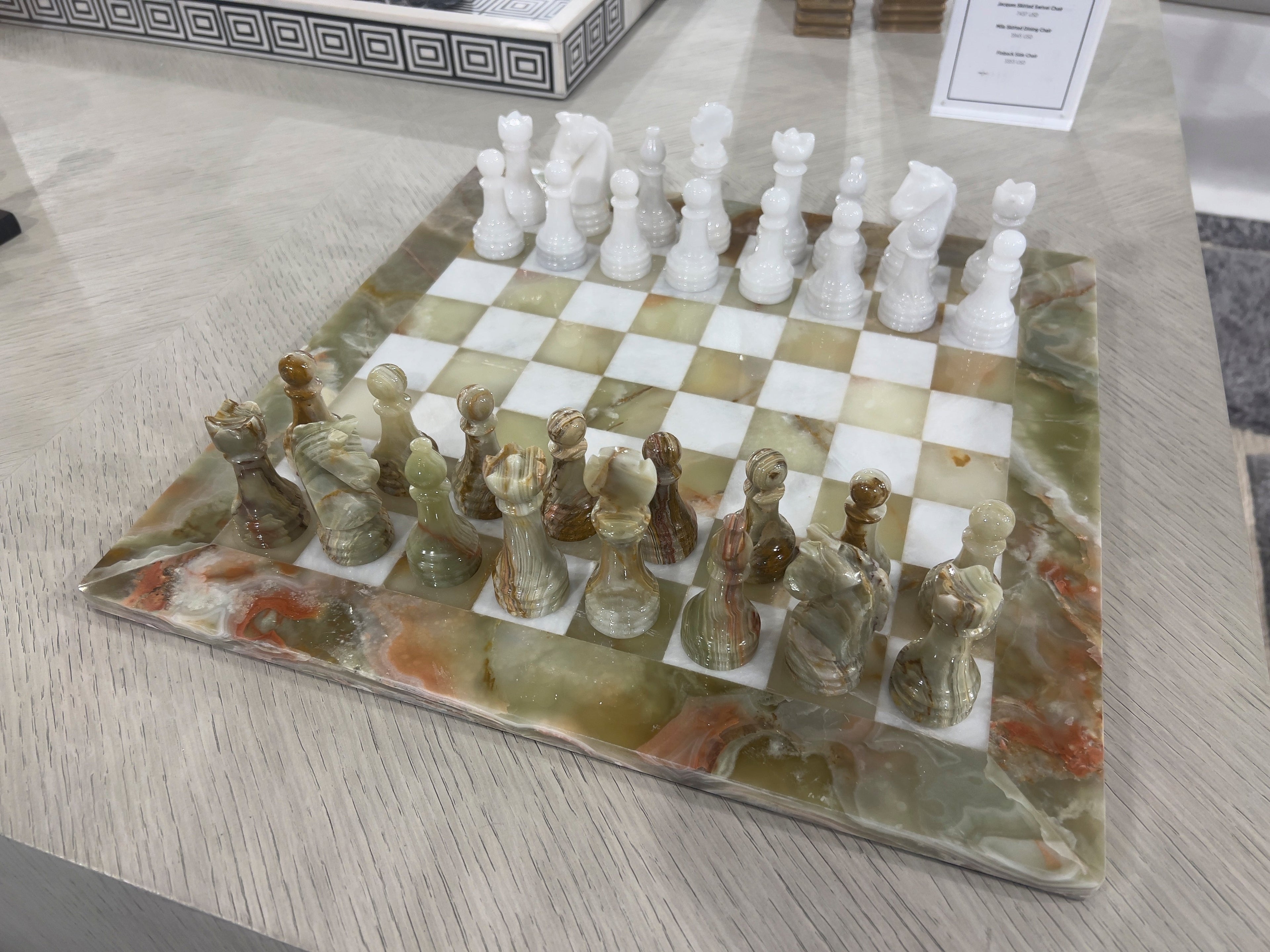 Green Onyx Chess Set