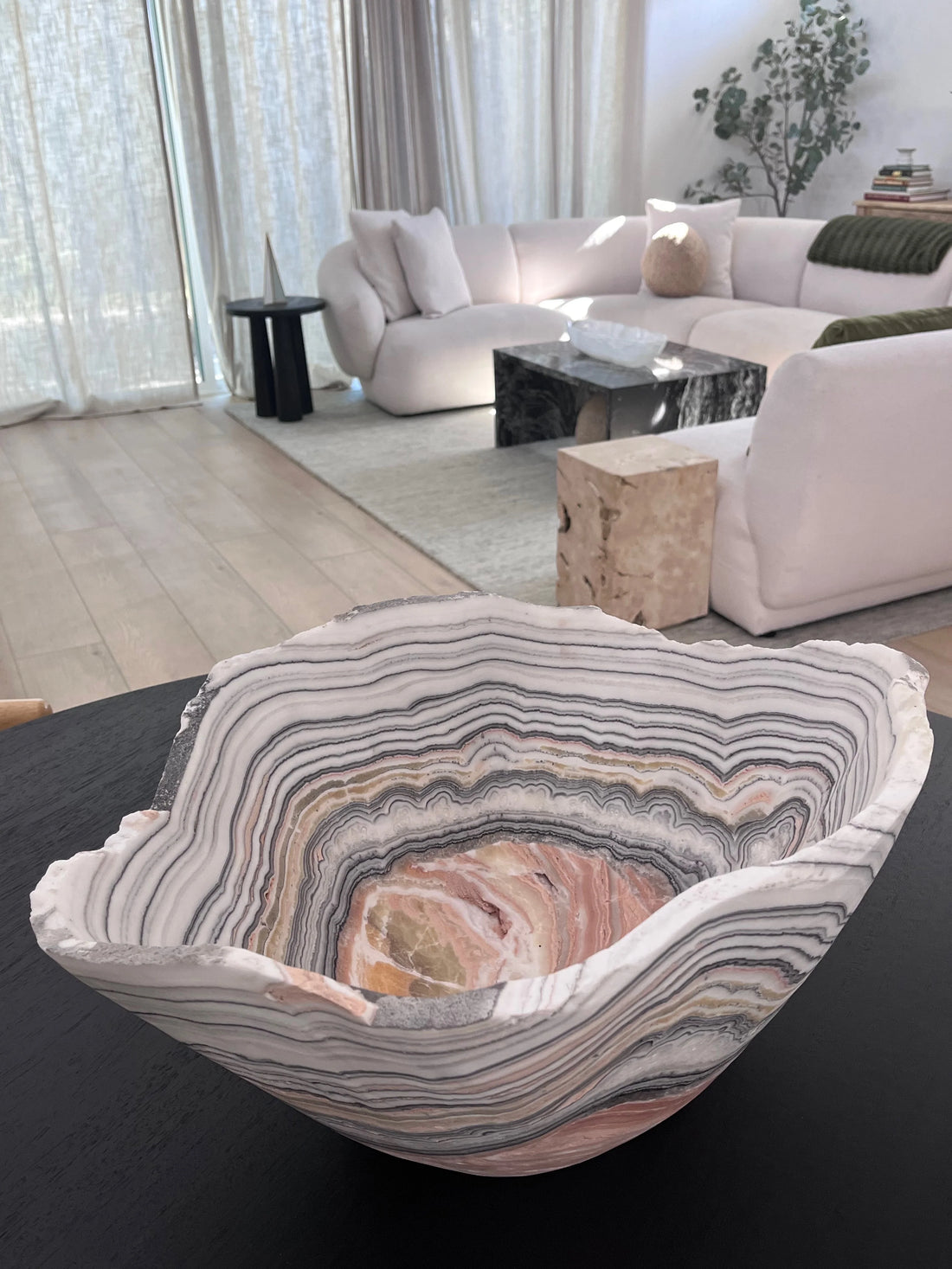 Pink Zebra Calcite Decorative Bowl