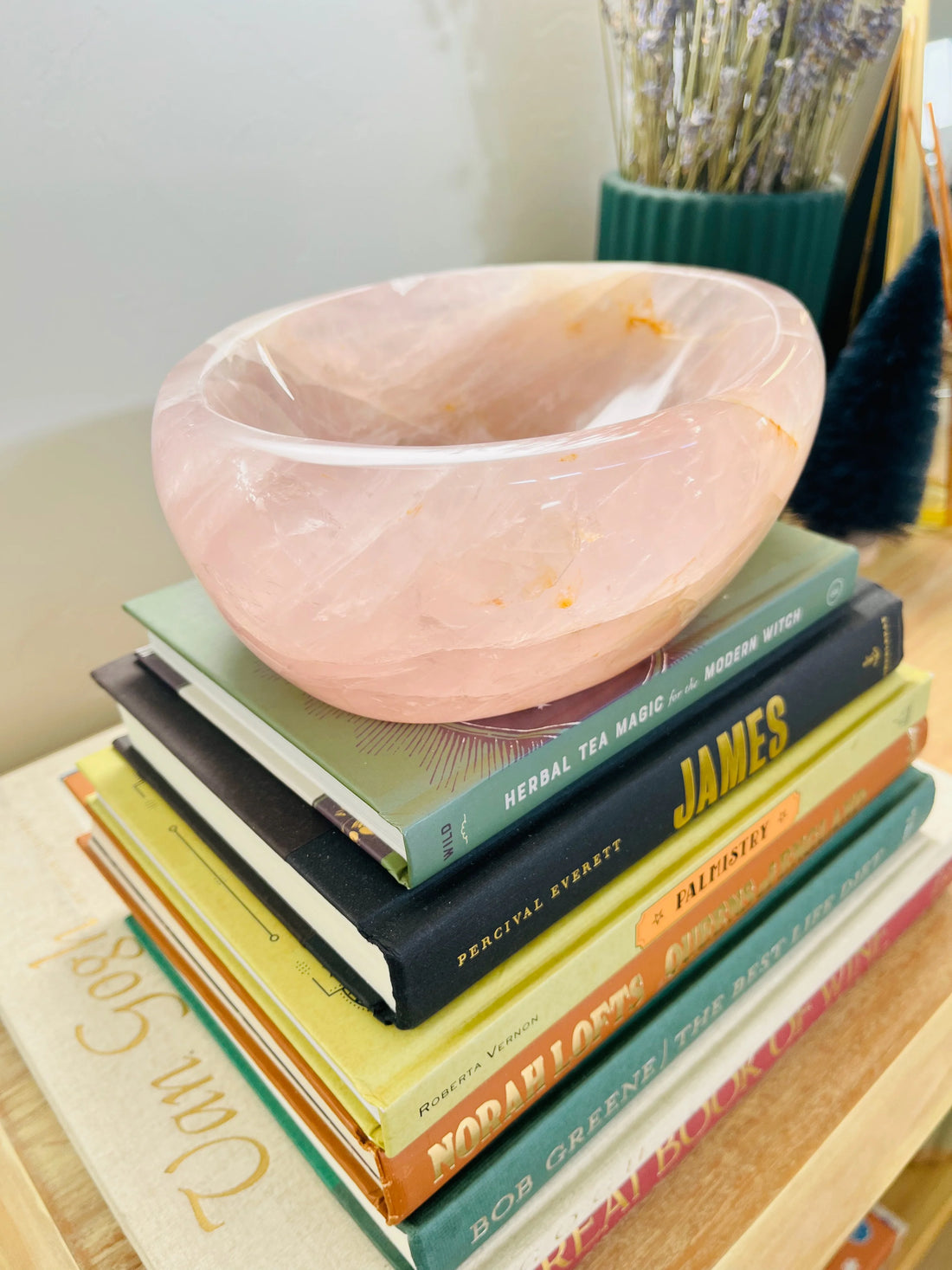 Hand Carved Rose Quartz Bowl