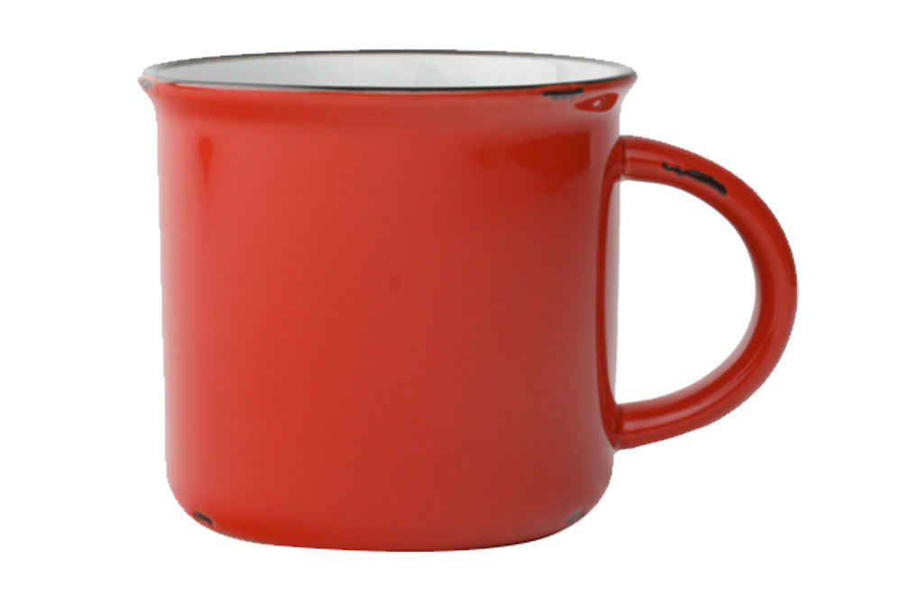 Tinware Mug in Red - Set of 4