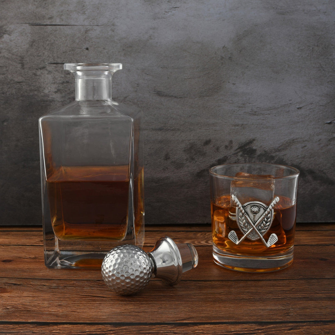 Golf Decanter Set with Pair Glasses
