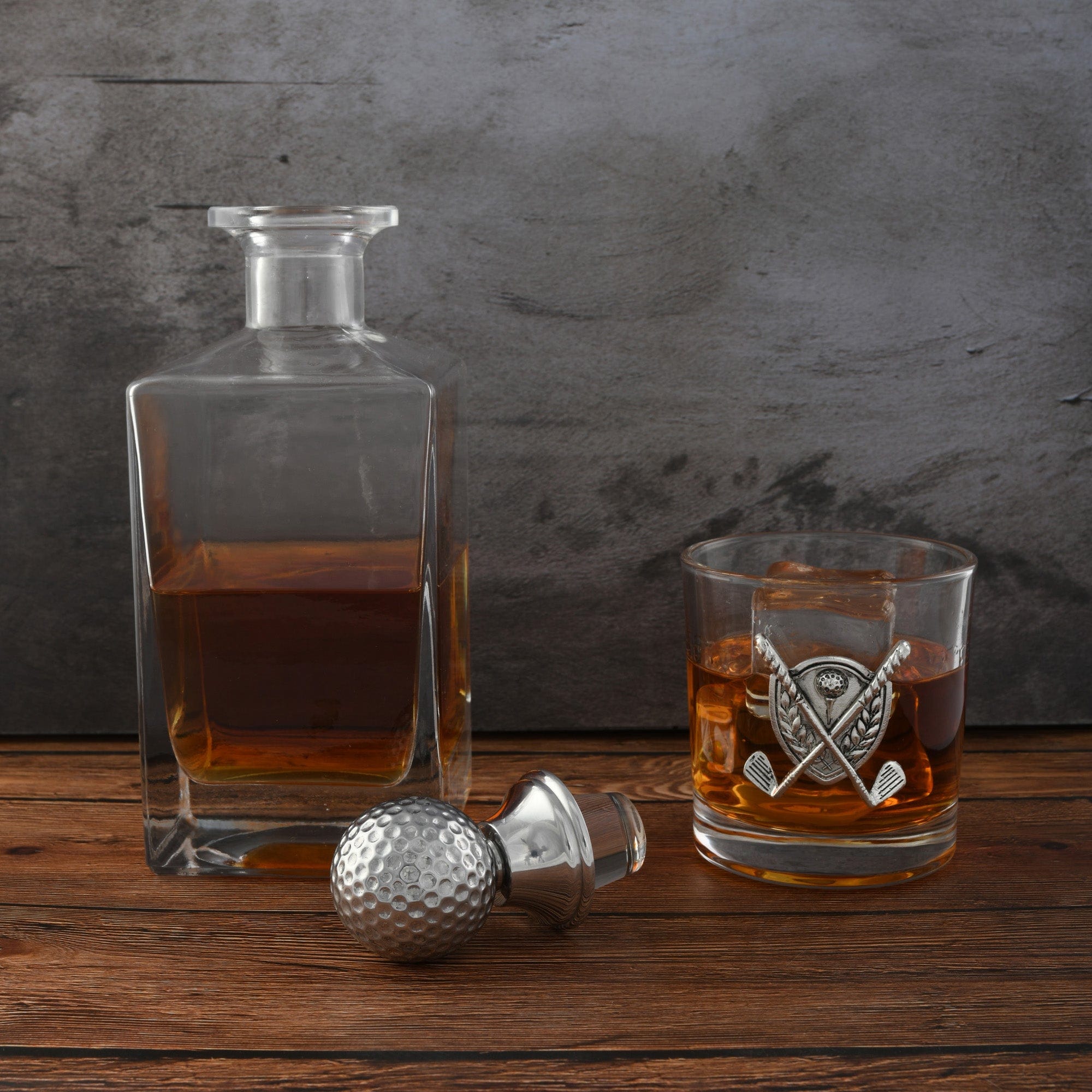 Golf Decanter Set with Pair Glasses