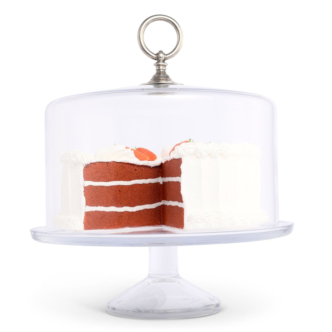 Classic Pewter Ring Glass Covered Cake / Dessert Stand