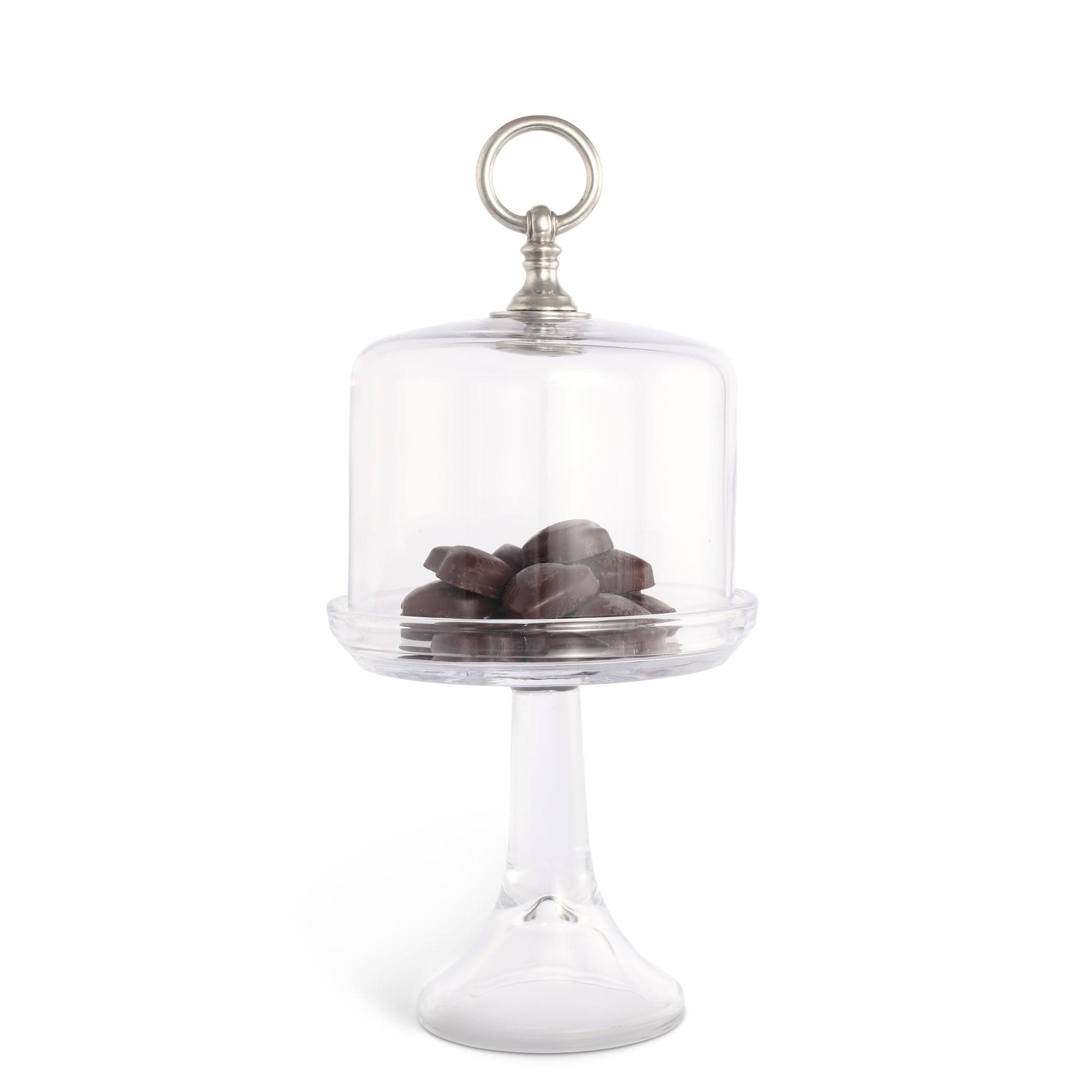 Classic Pewter Ring Glass Covered Cake / Dessert Stand