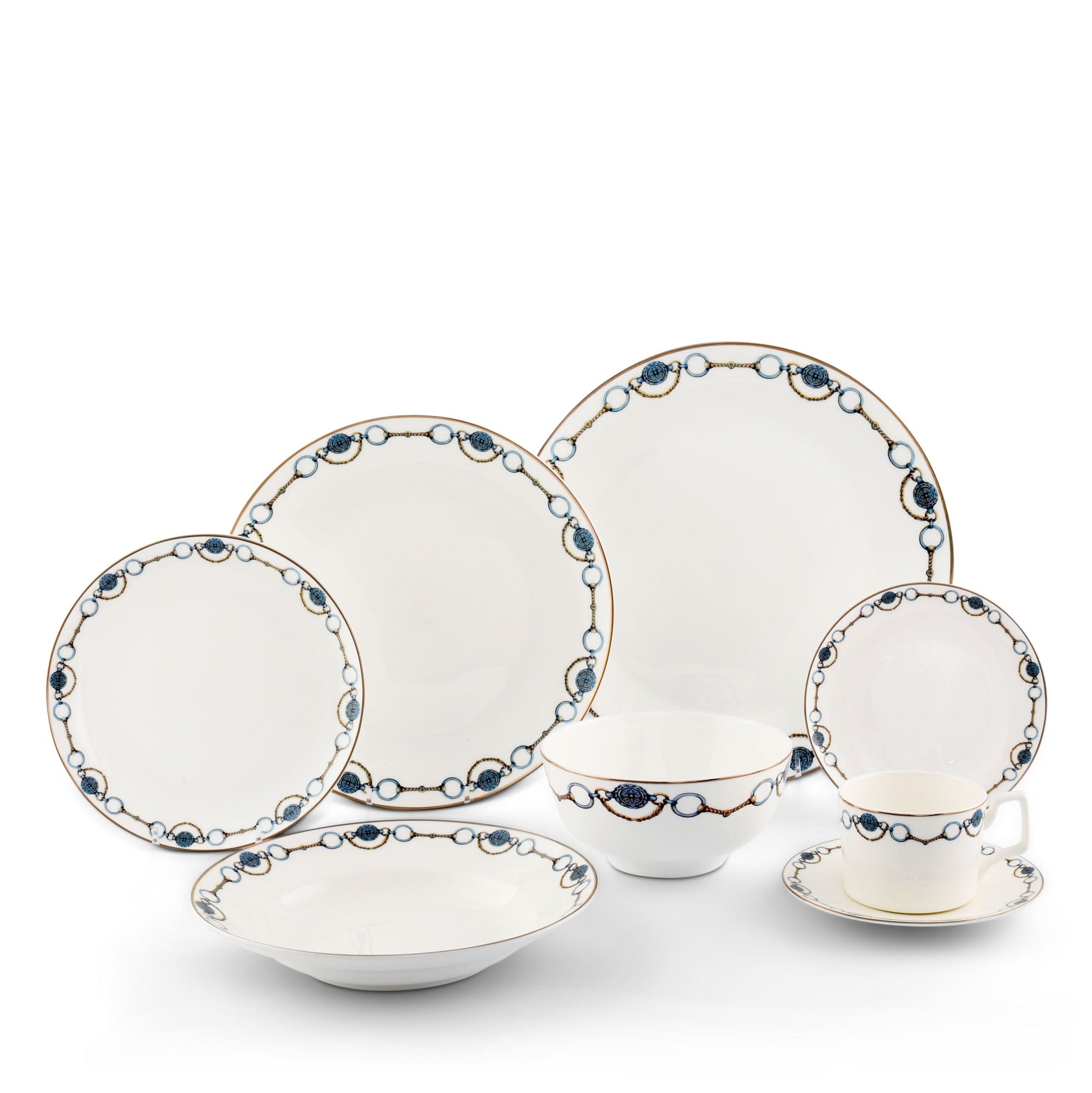 Bone China Amarillo Dinnerware 2 Person, 4 piece Set