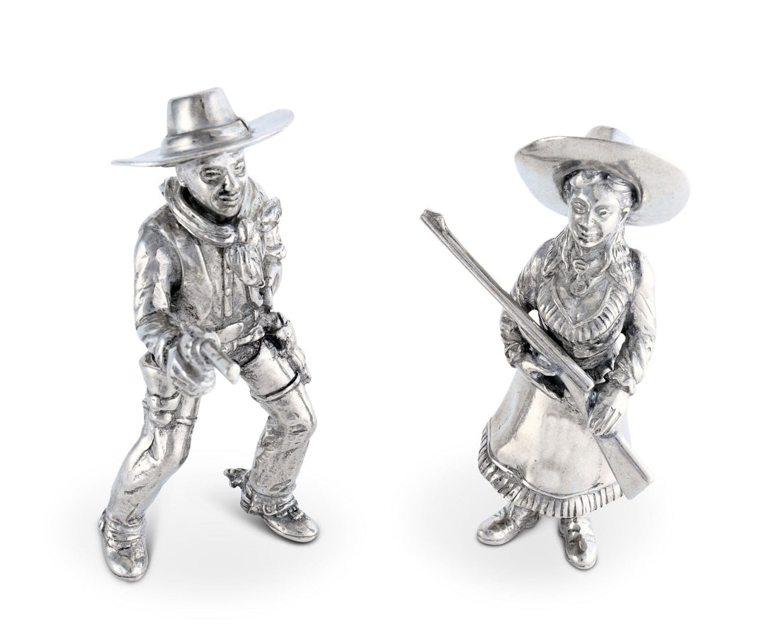Pewter Cowpoke Couple Salt & Pepper Set