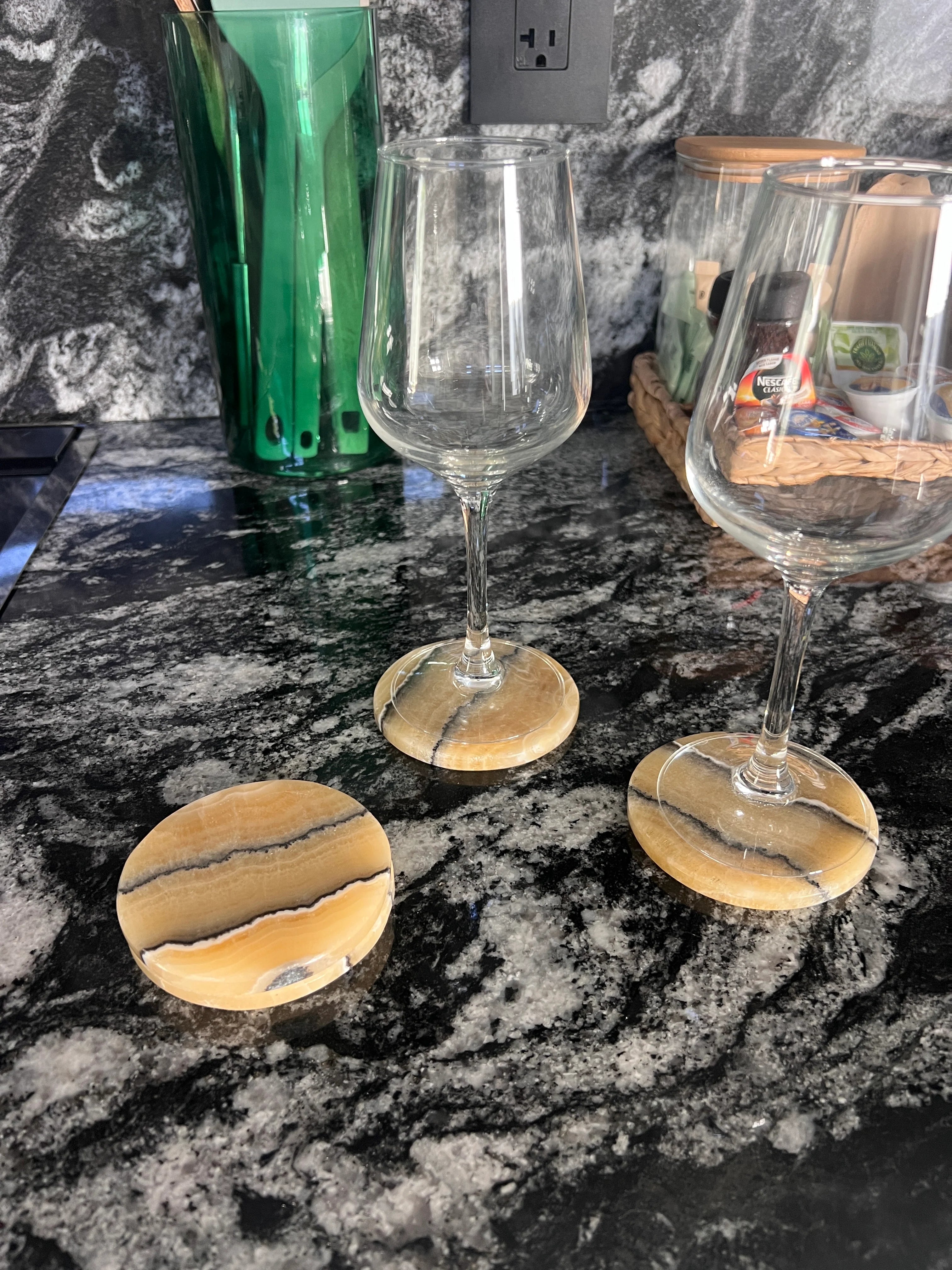 Banded Calcite Coasters - Set of 4