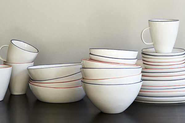 Abbesses Medium Plate Grey Rim - Set of 4