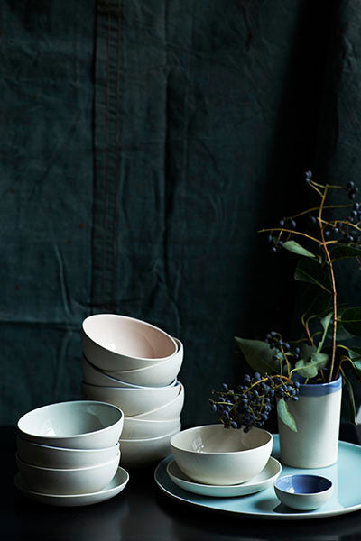 Shell Bisque Pasta Bowl Soft Pink - Set of 4