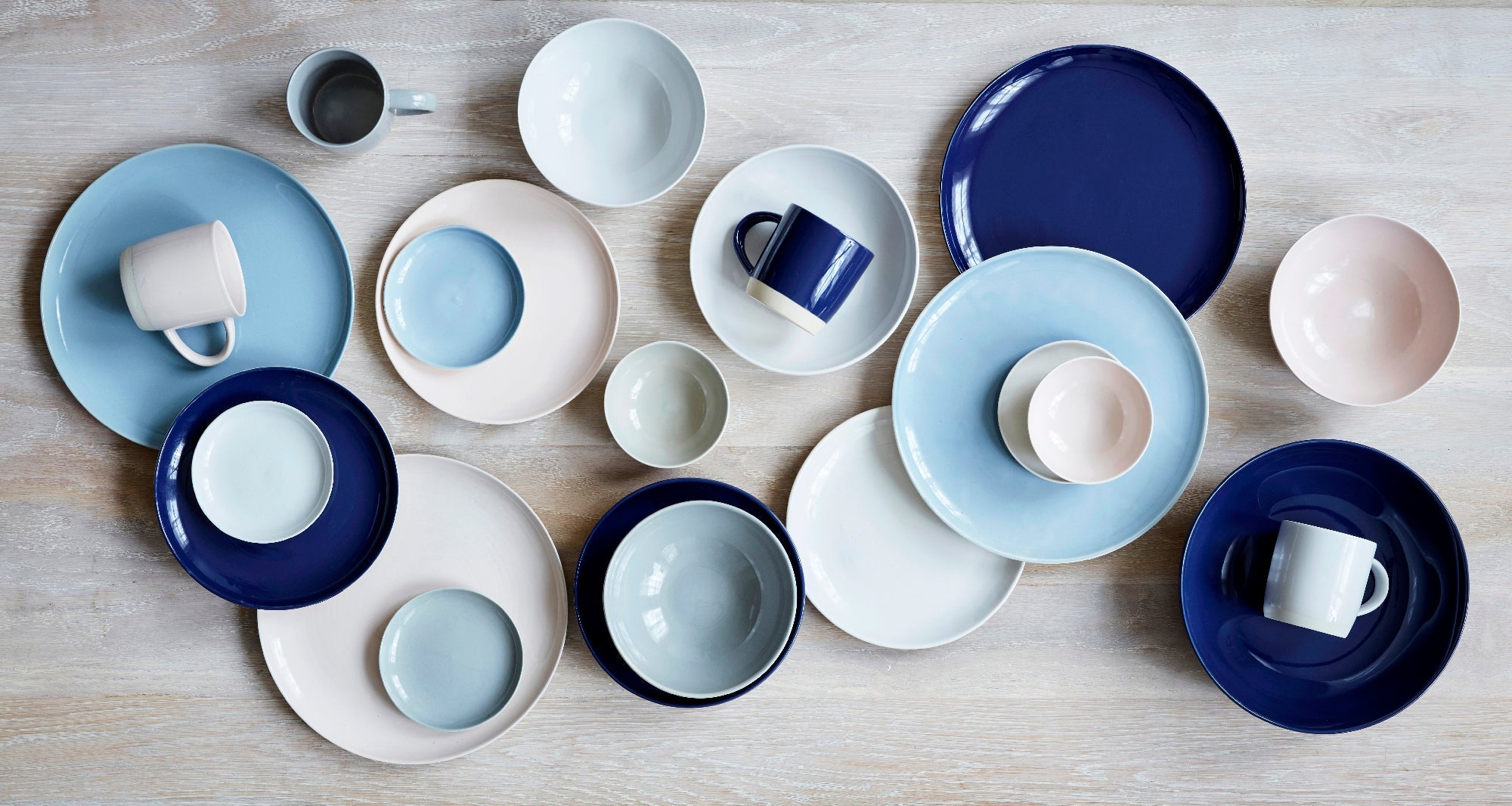Shell Bisque Dinner Plate Blue - Set of 4