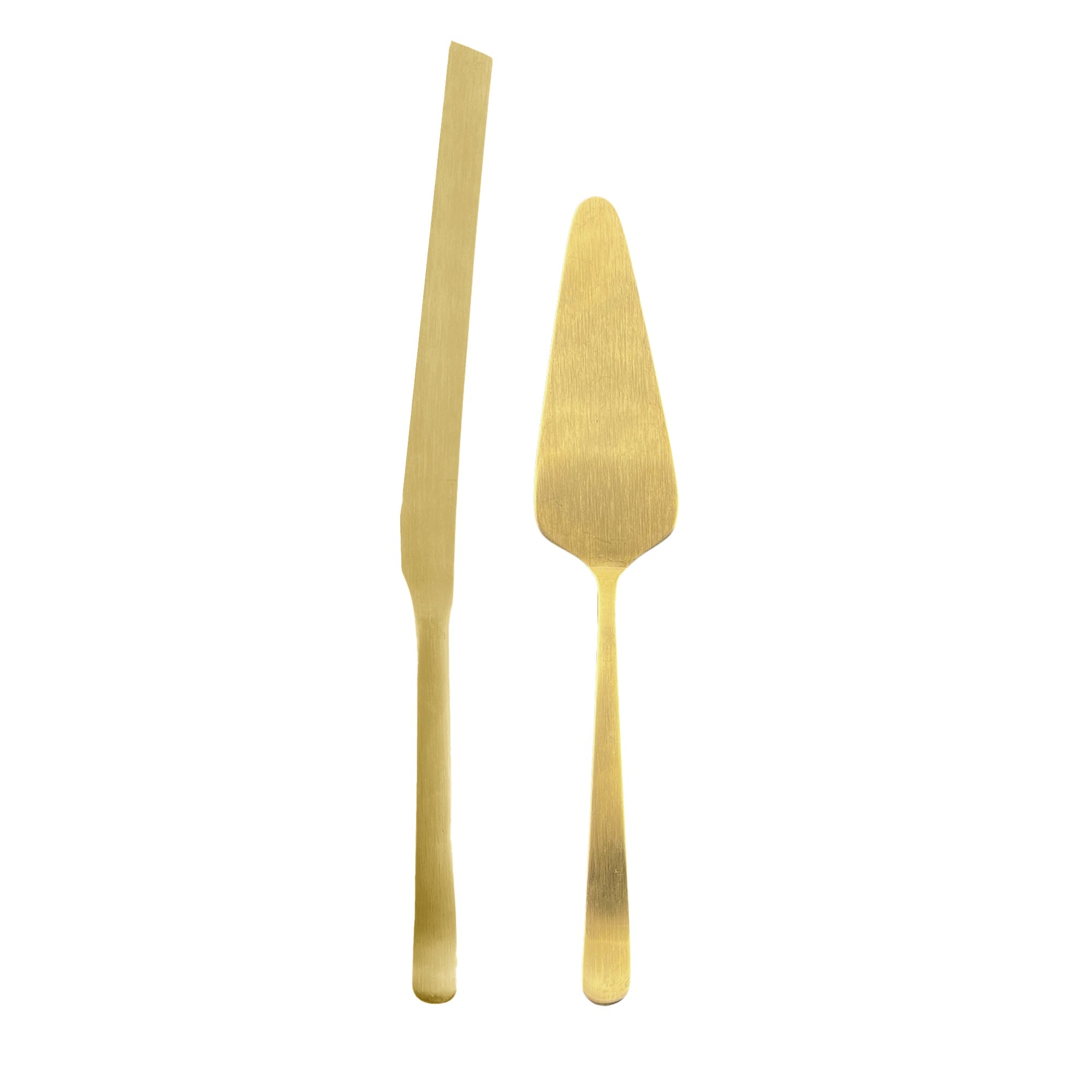 Oslo 2-Piece Cake Service Set in Matte Gold