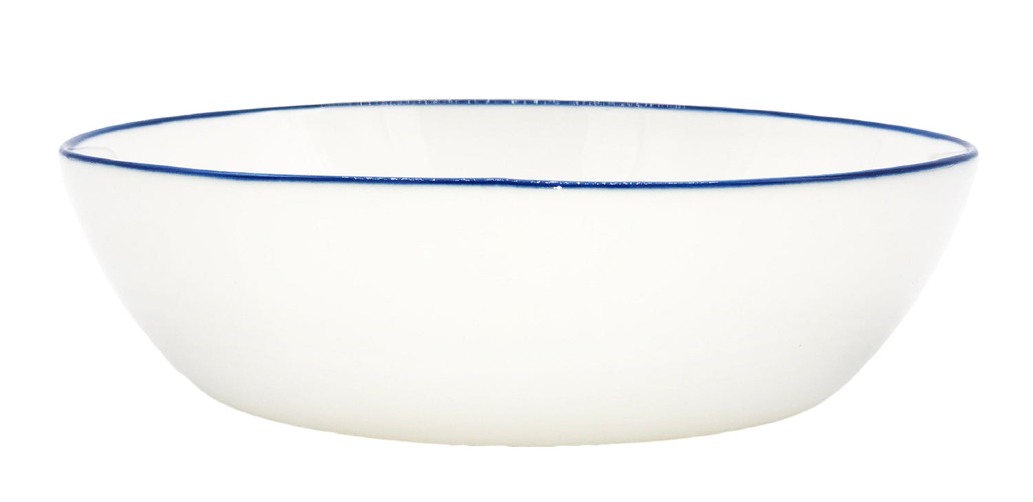 Abbesses Pasta Bowl Blue Rim - Set of 4