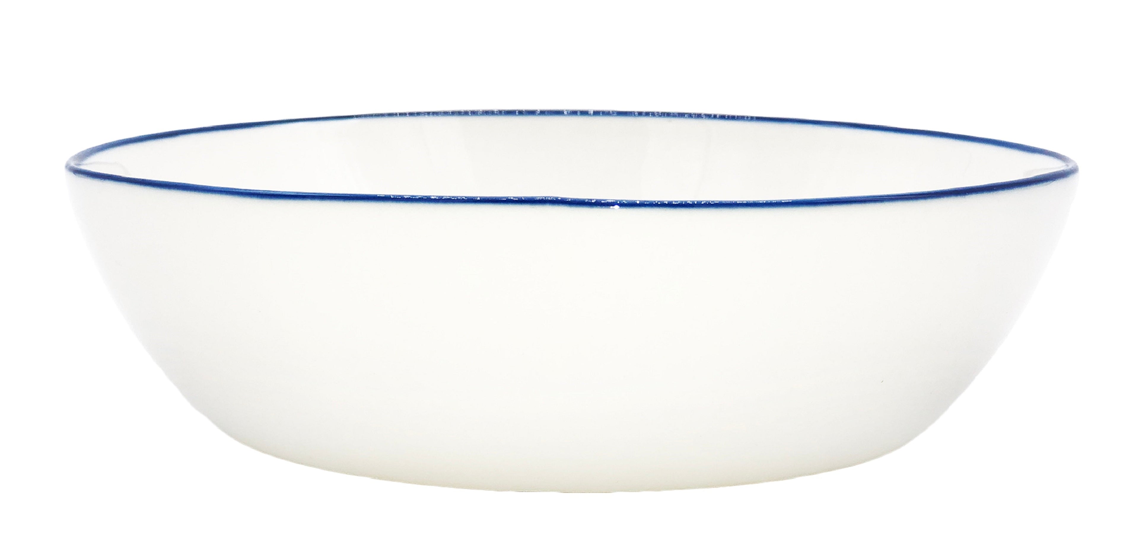 Abbesses Pasta Bowl Blue Rim - Set of 4