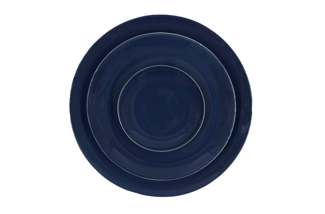 Shell Bisque Salad Plate Indigo - Set of 4