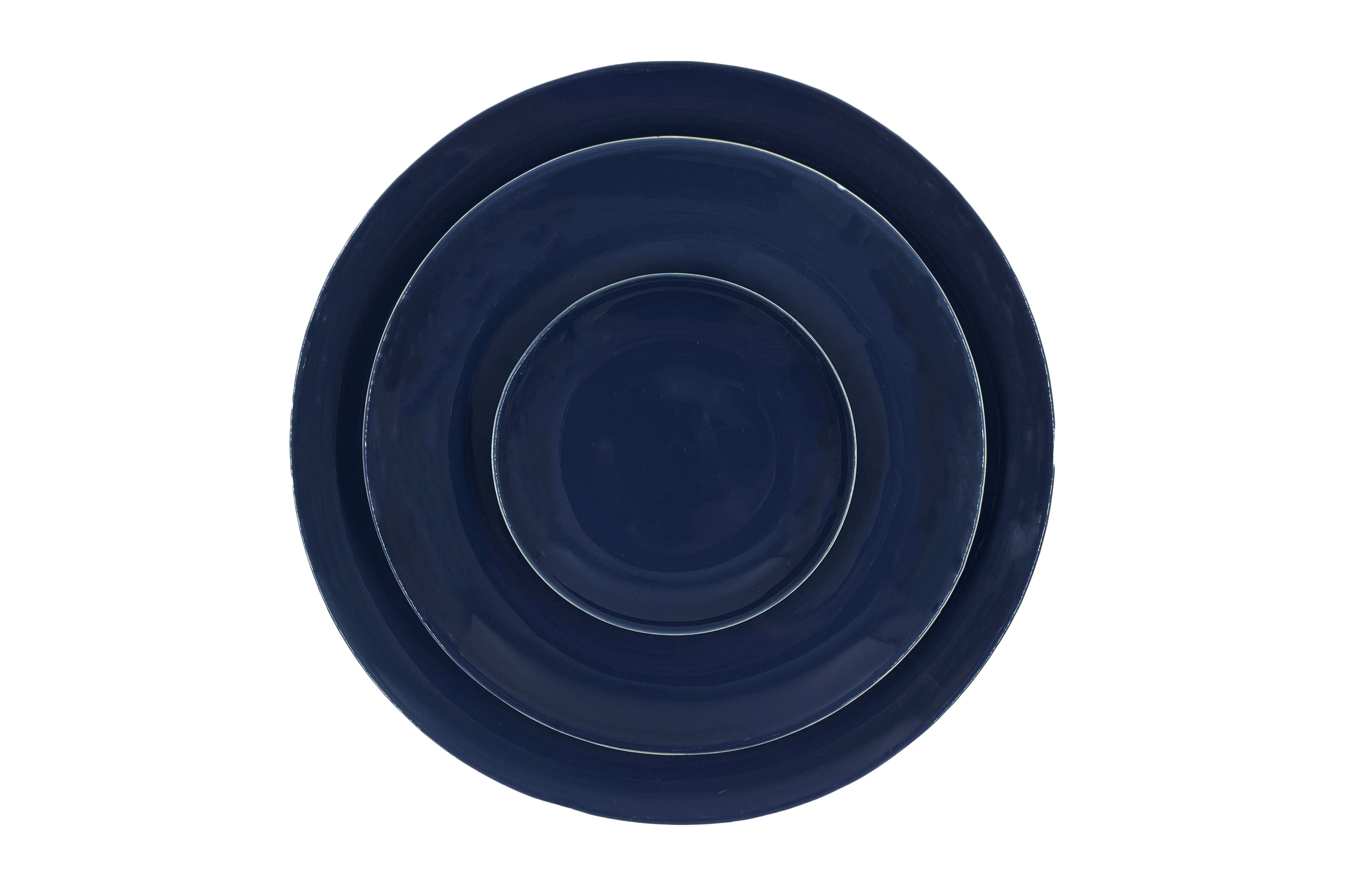 Shell Bisque Salad Plate Indigo - Set of 4