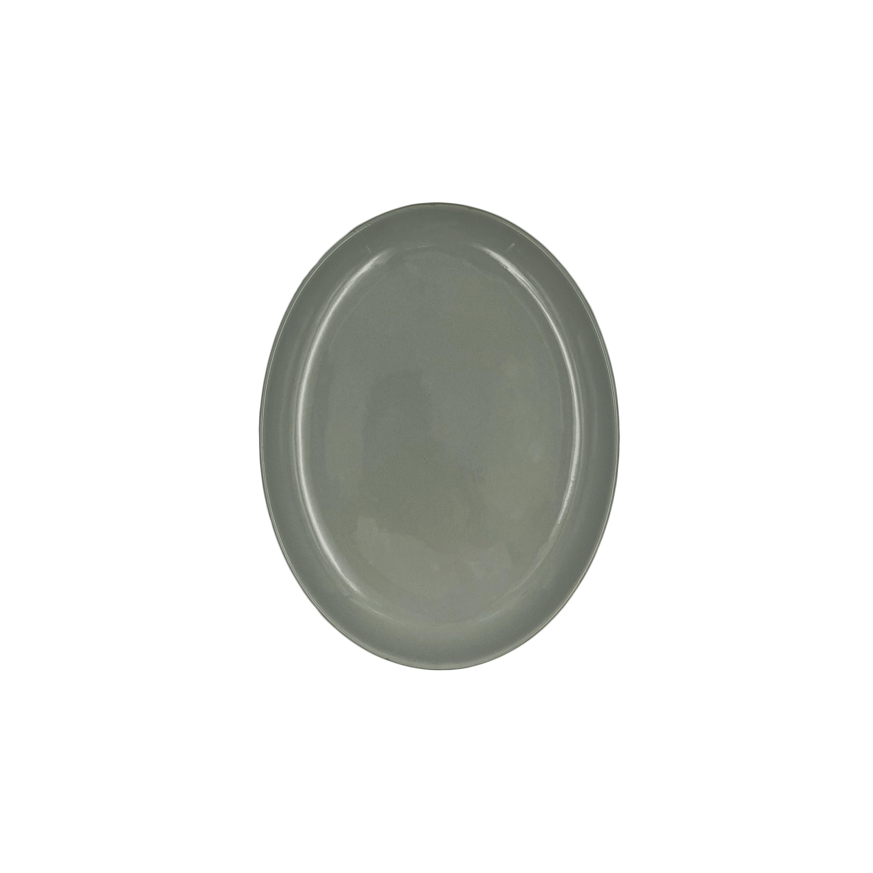Shell Bisque Large Oval Plate- Grey- Set of 4