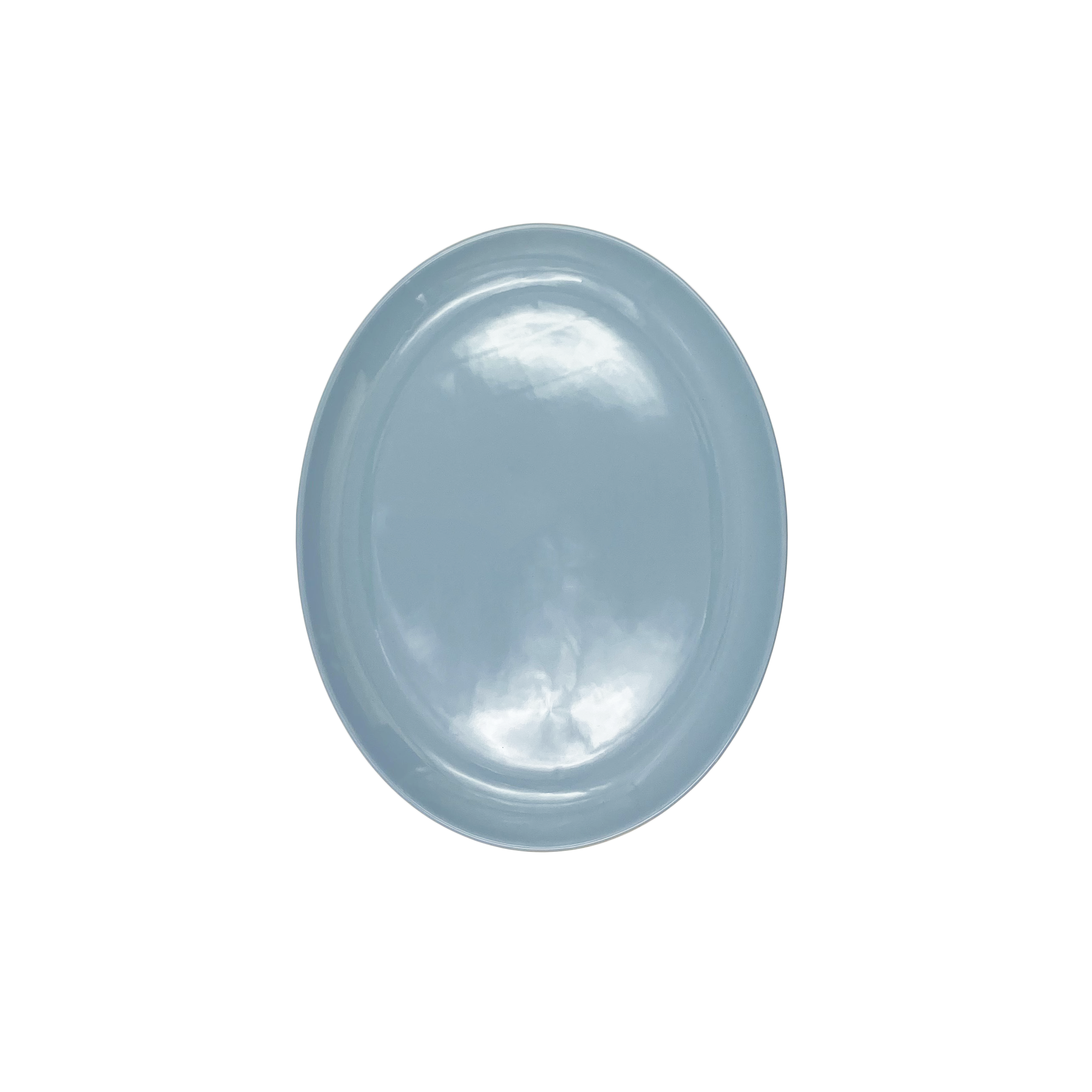 Shell Bisque Extra Large Oval Plate- Blue - Set of 2
