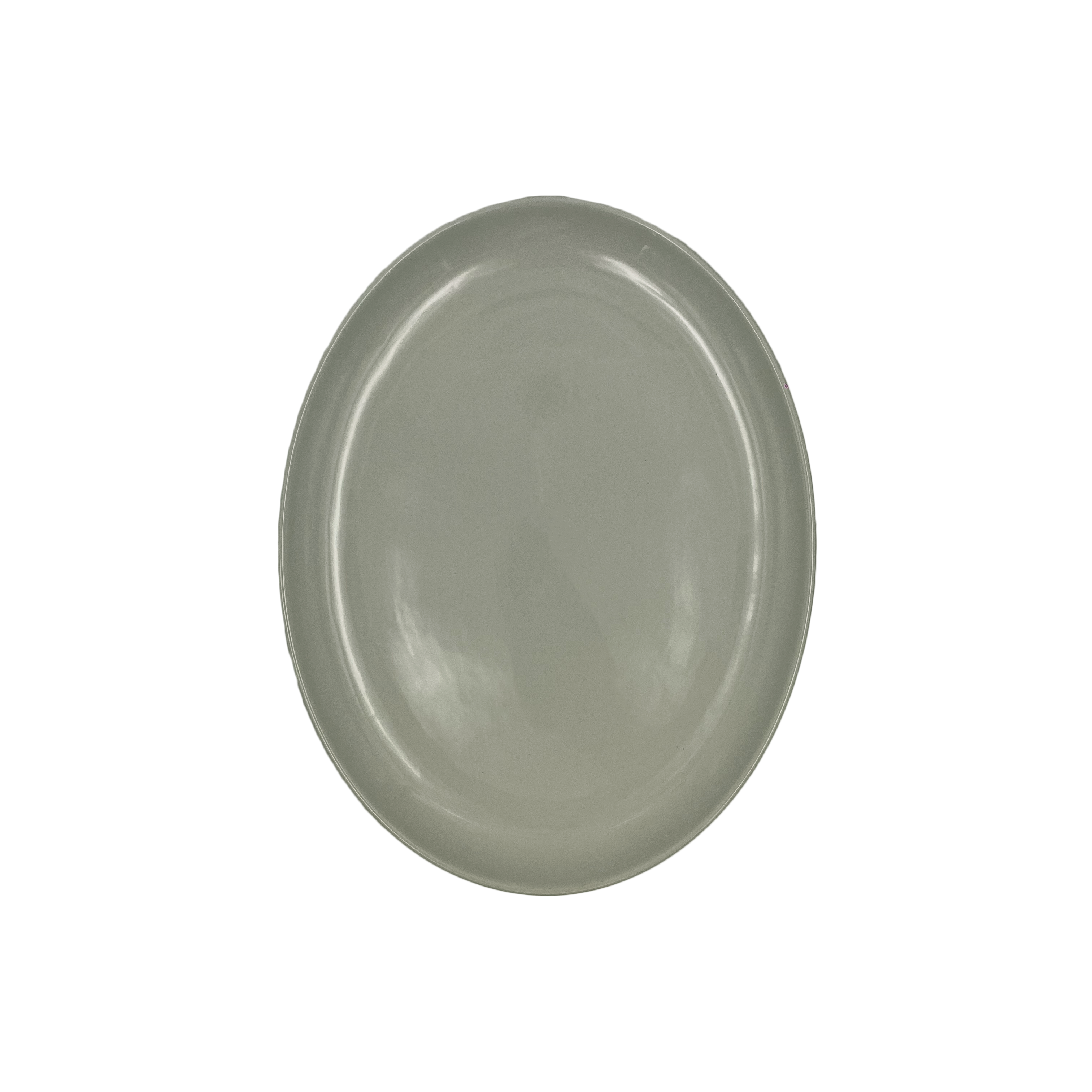 Shell Bisque Extra Large Oval Plate- Grey- Set of 2