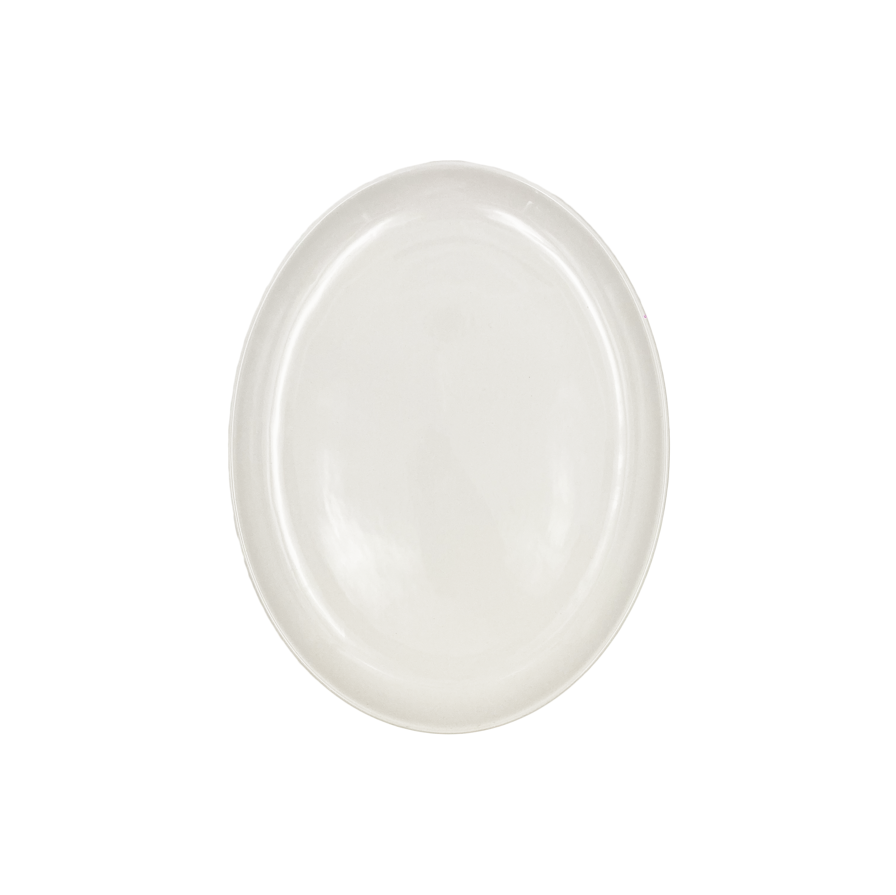 Shell Bisque Extra Large Oval Plate- White- Set of 2